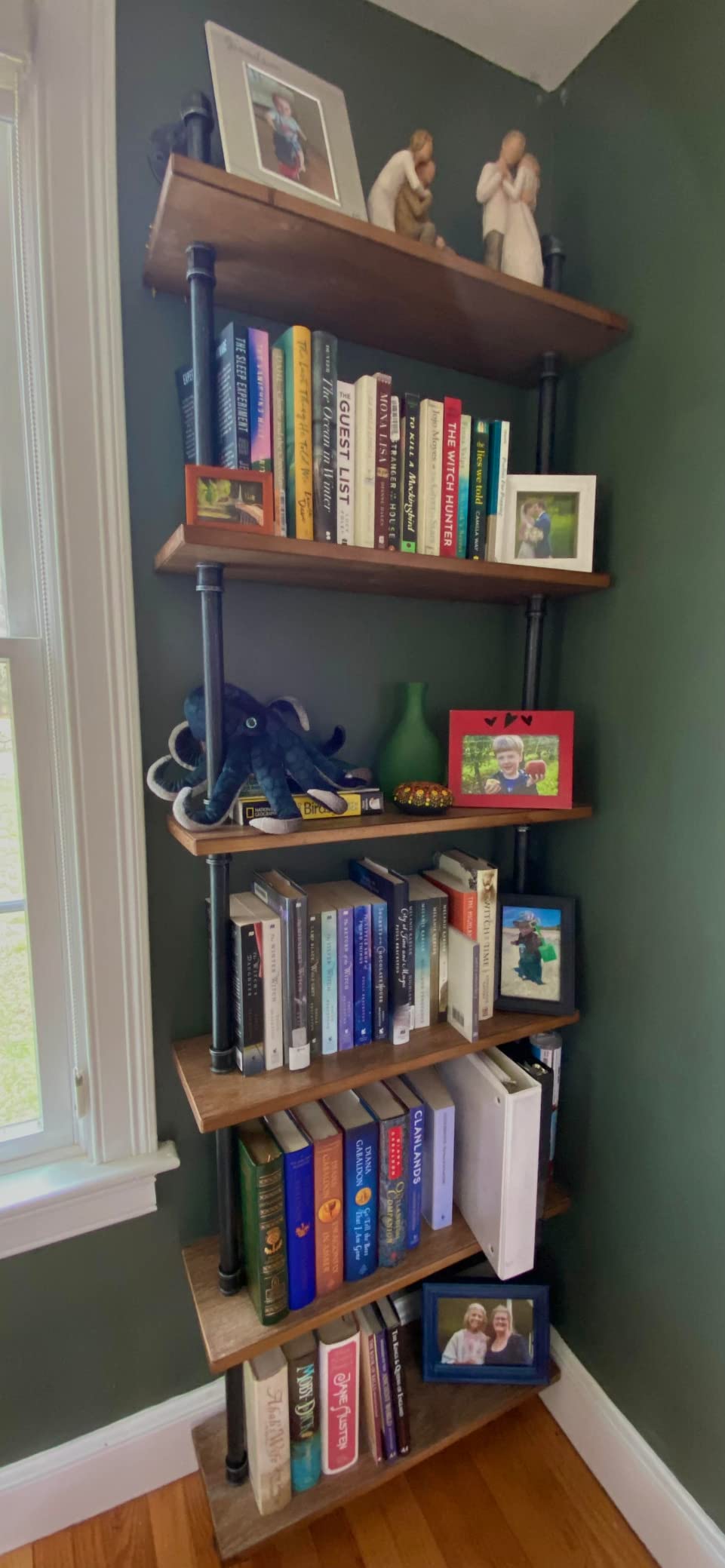 Industrial Pipe Bookshelves Rustic Wall Ladder Bookshelf Display Storage Stand Shelf Bookcase for Living Room, Kitchen, Office (6 Tier) customer photo 2