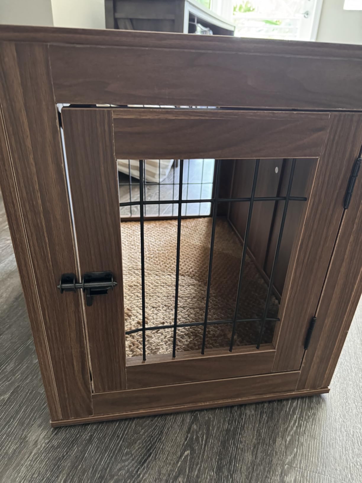 unipaws 36 Inch Furniture Style Dog Crate with Cushion for Medium Dogs | Indoor Puppy Kennel with Door, Modern Decorative Wood Wire Pet Cage, Pretty Cute End Side Table Nightstand customer photo 1