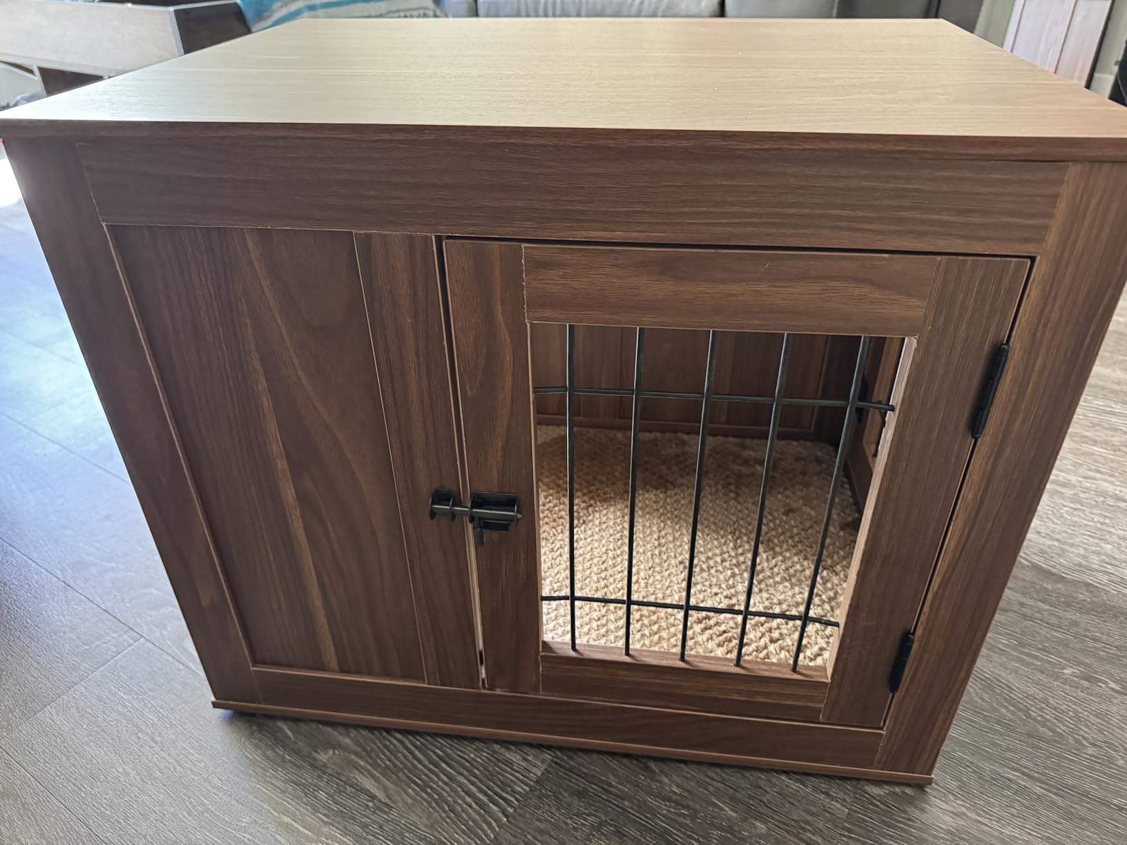 unipaws 36 Inch Furniture Style Dog Crate with Cushion for Medium Dogs | Indoor Puppy Kennel with Door, Modern Decorative Wood Wire Pet Cage, Pretty Cute End Side Table Nightstand customer photo 2