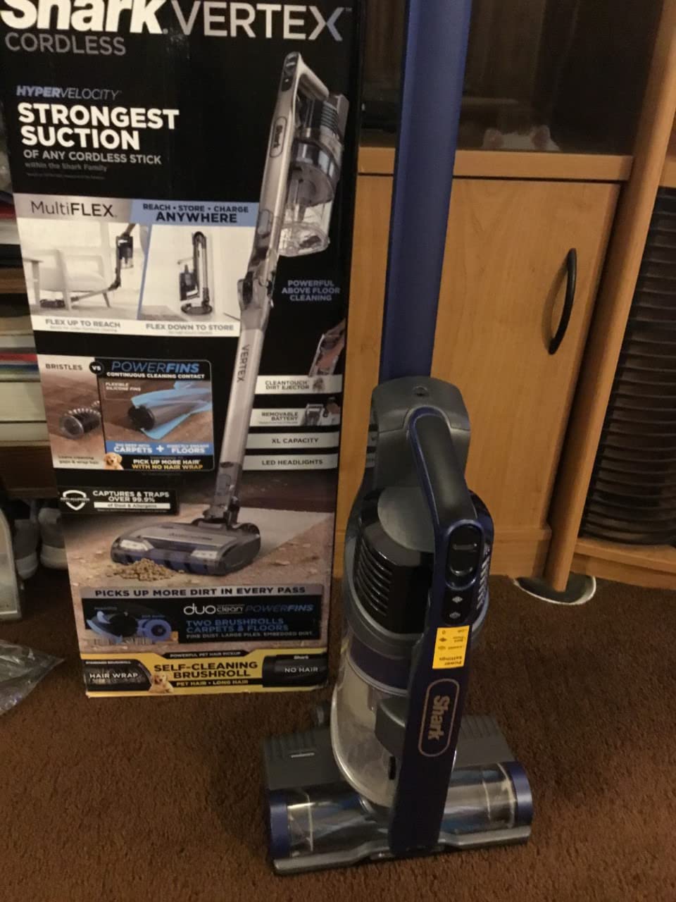 Shark IZ462H Vertex Ultra Lightweight Cordless Stick Vacuum with DuoClean PowerFins, Crevice, Pet Multi-Tool, Anti-Allergen, Brush, Removable Handheld, Flex, 60 min Runtime, Blue, MultiFLEX customer photo 1