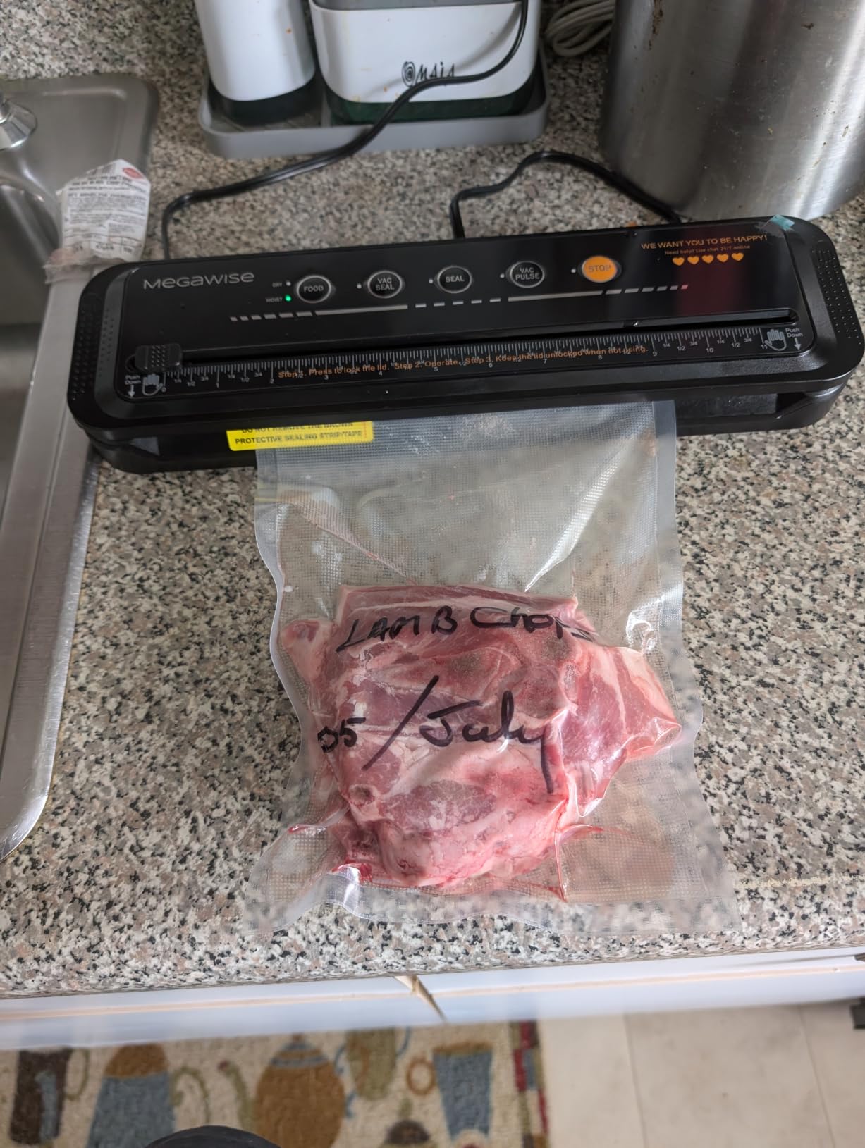 MegaWise Vacuum Sealer Machine | 80kPa Suction Power| Bags and Cutter Included | Compact One-Touch Automatic Food Sealer with External Vacuum System | Dry Moist Fresh Modes for All Saving needs customer photo 1