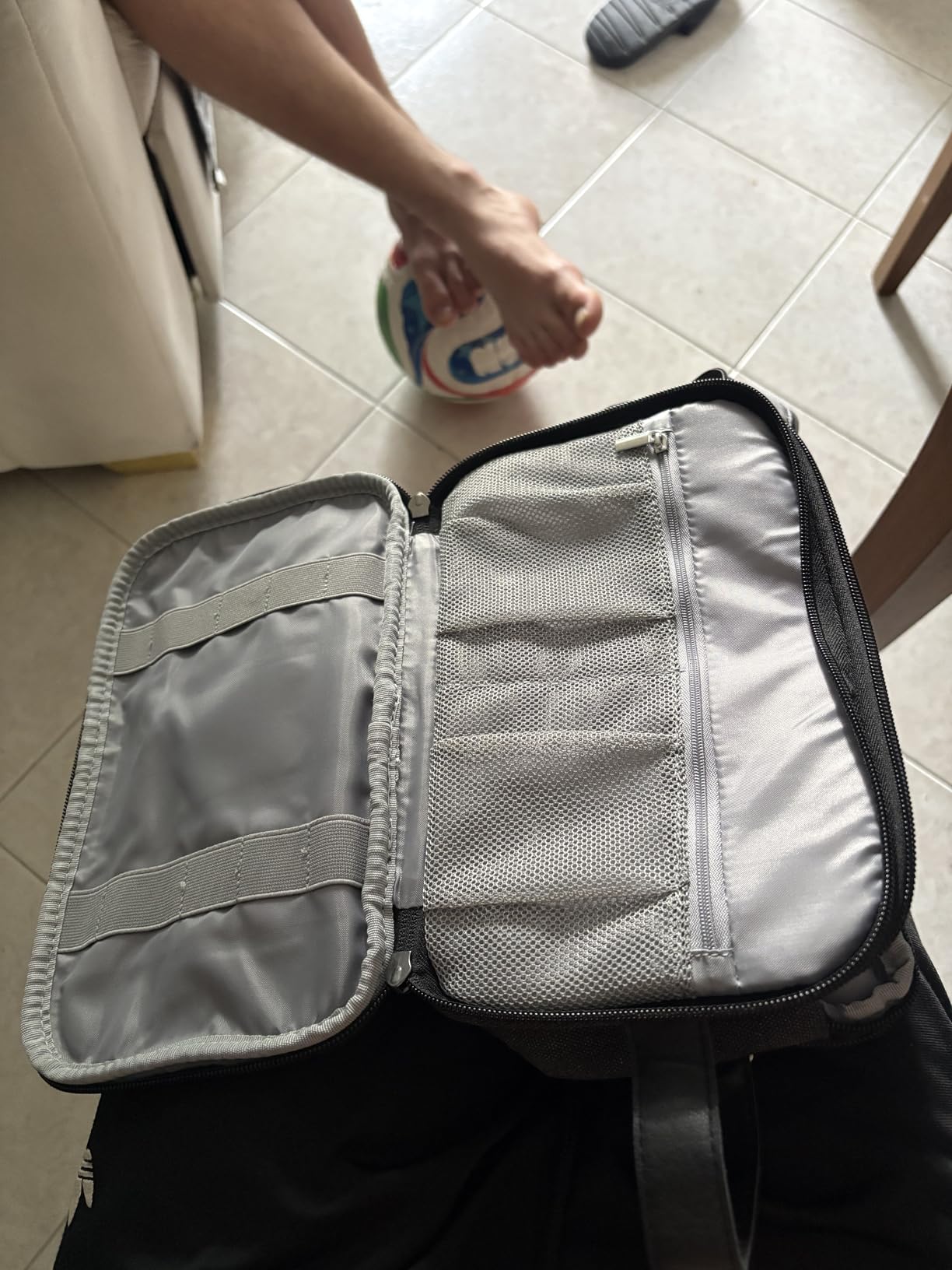 BAGSMART Toiletry Bag for Men, Canvas Travel Toiletry Organizer Dopp Kit Grey, Medium customer photo 1