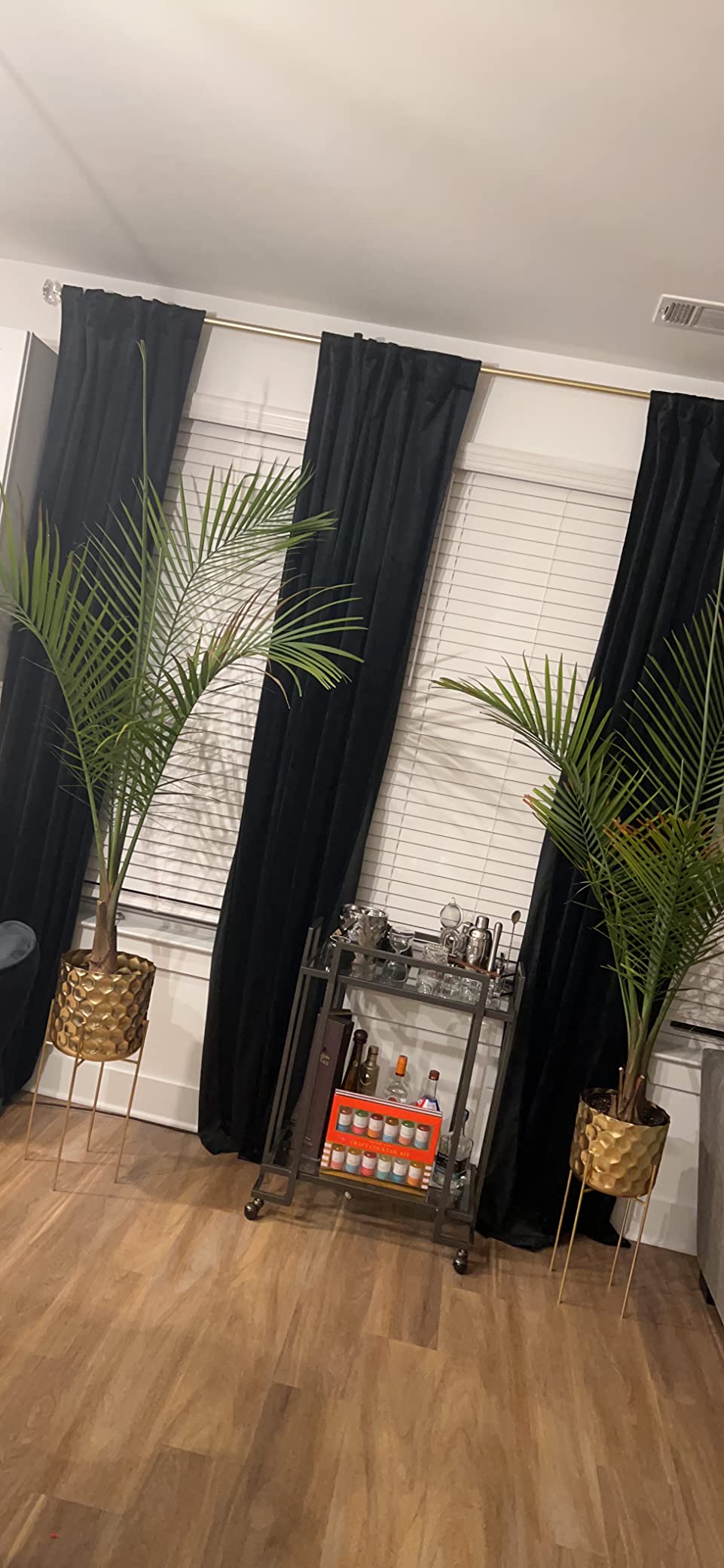 HOMEIDEAS Black Velvet Blackout Curtains, 52 X 96 Inches Soft and Thick Room Darkening Thermal Insulated Pocket Back Tab Window Drapes for Bedroom, Indoor, 2 Panels customer photo 2