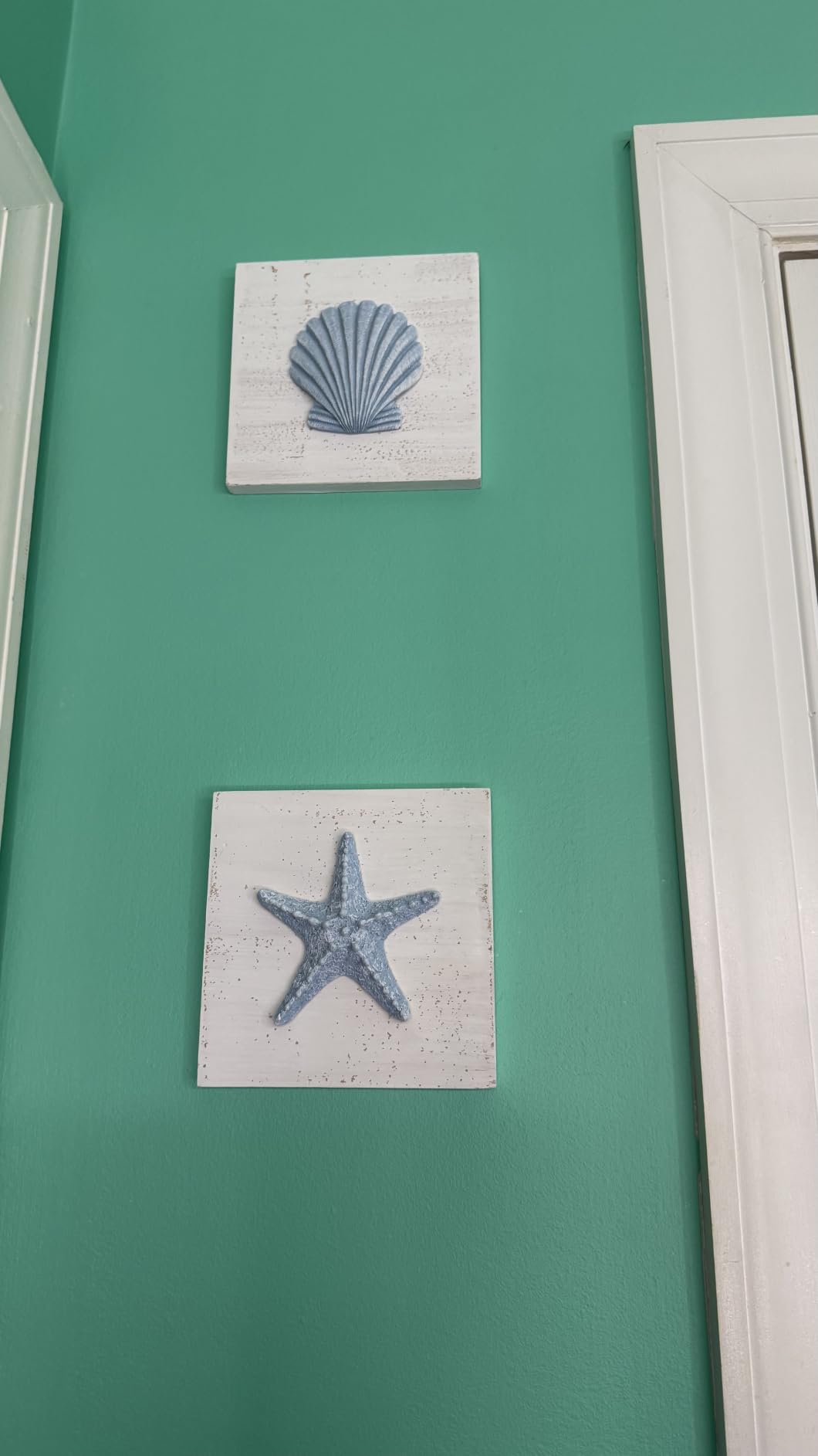 TideAndTales Blue Seashells and Starfish (Framed Set of 3) Coastal 3D Wall Art, Beach Wall Decor for Bathroom or Coastal Bedroom customer photo 2