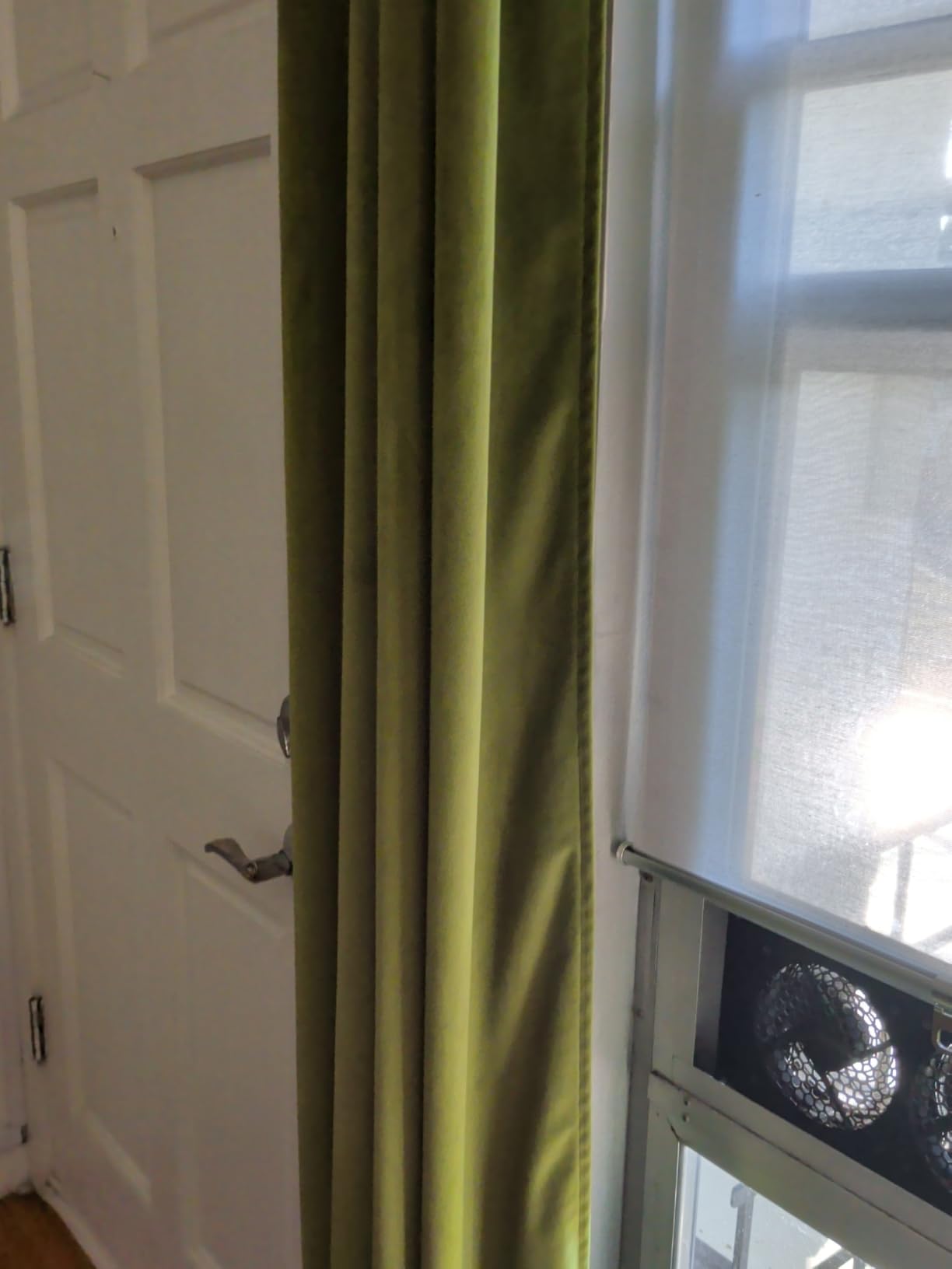 MIULEE Velvet Curtains Olive Green Elegant Grommet Curtains Thermal Insulated Soundproof Room Darkening Drapes for Classical Living Room Bedroom Decor 52 x 84 Inch Set of 2 customer photo 2