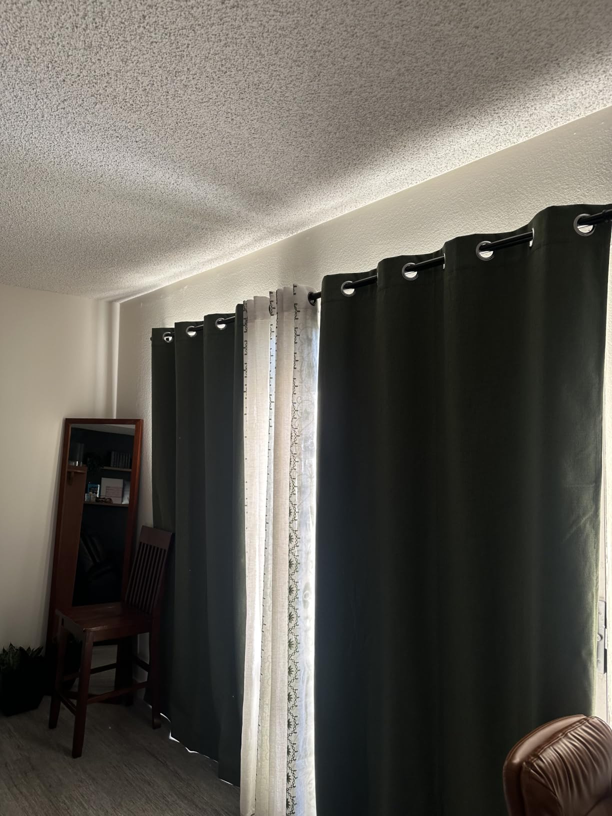 MIULEE 100% Blackout Linen Textured Curtains for Bedroom Solid Thermal Insulated Natural Beige Grommet Room Darkening Curtains & Drapes Luxury Decor for Living Room 52 x 84 Inch (2 Panels) customer photo 2