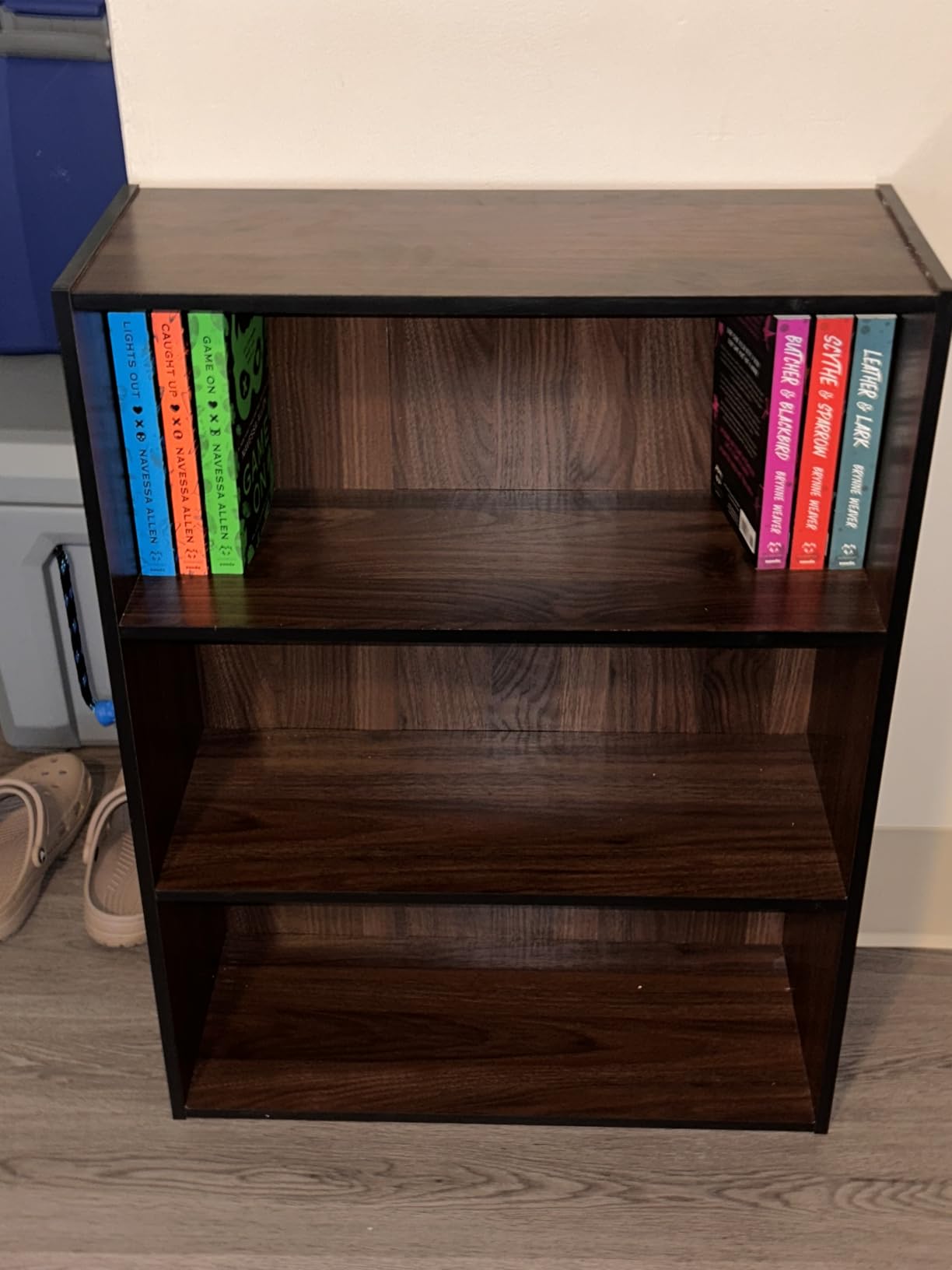 Furinno PASIR Book Shelf, 3-Tier Bookshelf, Storage Shelves Bookcase, 9.7 x 23.7 x 31.5, for Living Room, Bedroom, Home Office, Plain White customer photo 1