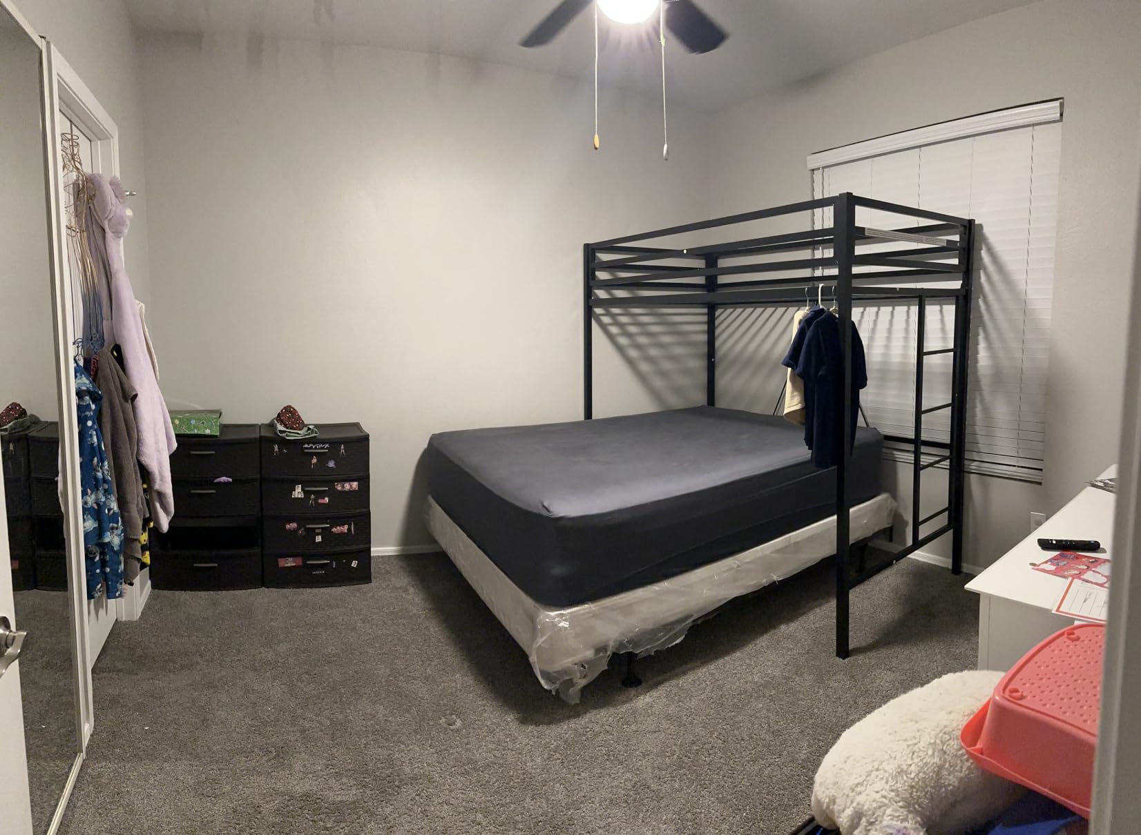Allewie Metal Loft Bed Twin Size with Guardrail and Ladder, Black | Small Space Saving Design for Bedroom Kid Room and Dorm, No Box Spring Needed customer photo 1