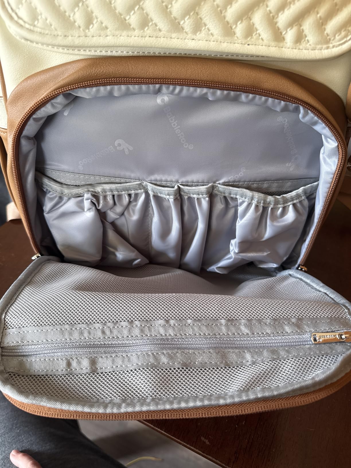 BabbleRoo Diaper Bag Backpack, Multifunction Large Bags with Changing Pad & Stroller Straps Pacifier Case, Unisex Stylish Travel Back Pack Nappy for Moms Dads, Stone Gray Blue customer photo 1