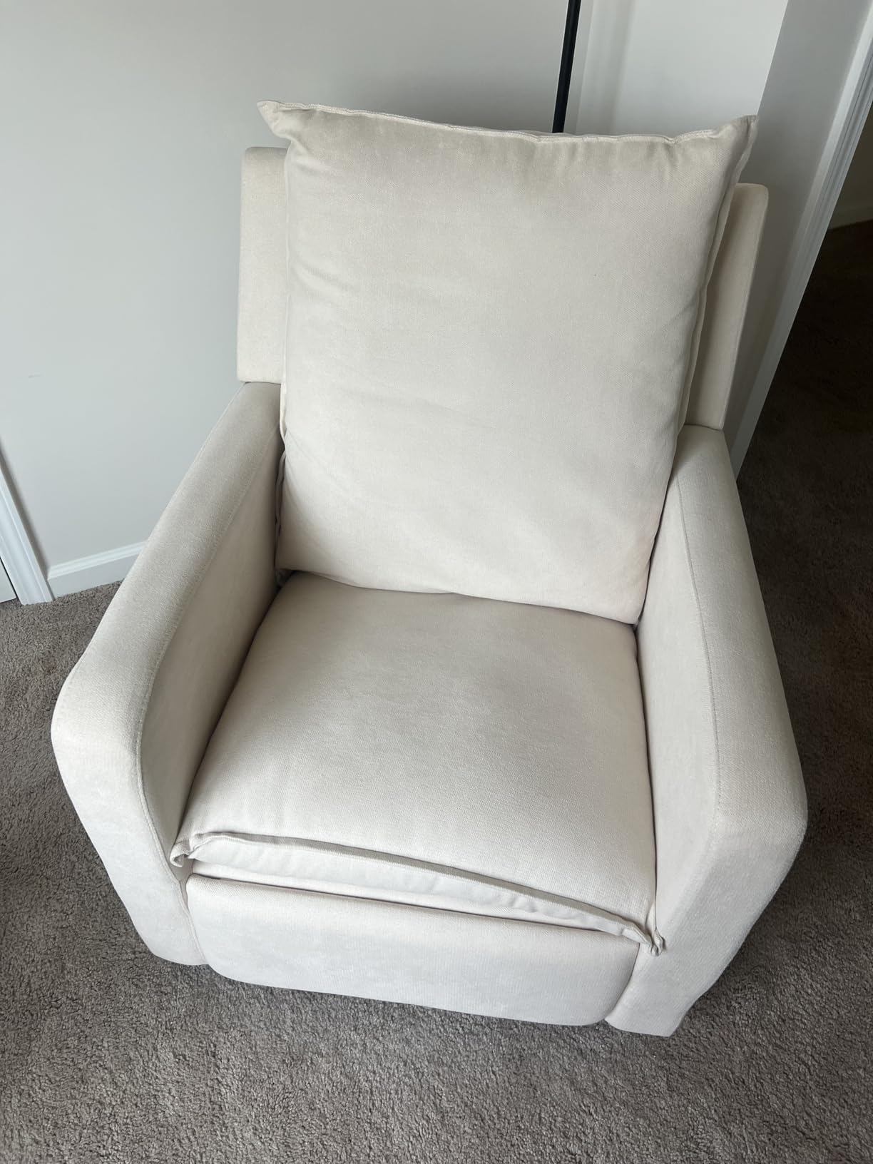 Storkcraft Timeless Recliner Swivel Glider with USB Charging Ports, Ivory | USB-C and USB-A Charging Port, 360-Degree Metal Swivel Base, Manual Extending Foot Rest, Glider Rocking Chair customer photo 1