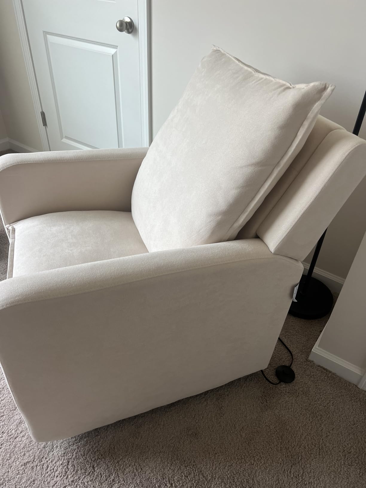 Storkcraft Timeless Recliner Swivel Glider with USB Charging Ports, Ivory | USB-C and USB-A Charging Port, 360-Degree Metal Swivel Base, Manual Extending Foot Rest, Glider Rocking Chair customer photo 2
