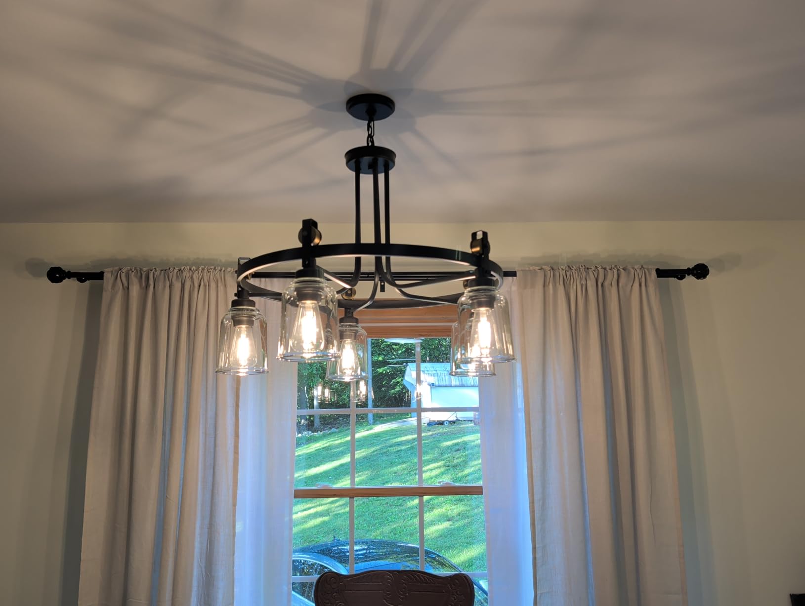 KAMANINA Double Curtain Rods for Windows 72 to 144 Inch, Adjustable, Bronze | 1 Inch Heavy Duty Drapery Rod, Fewer Rods, Easier Install, Decorative Netted Texture Finials, for Bedroom, Living Room customer photo 1