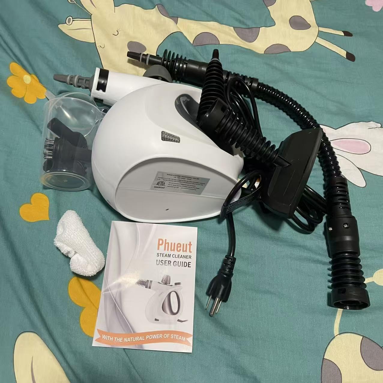 Phueut Pressurized Handheld Multi-Surface Natural Steam Cleaner with 12 pcs Accessories, Multi-Purpose Steamer for Home Use customer photo 1