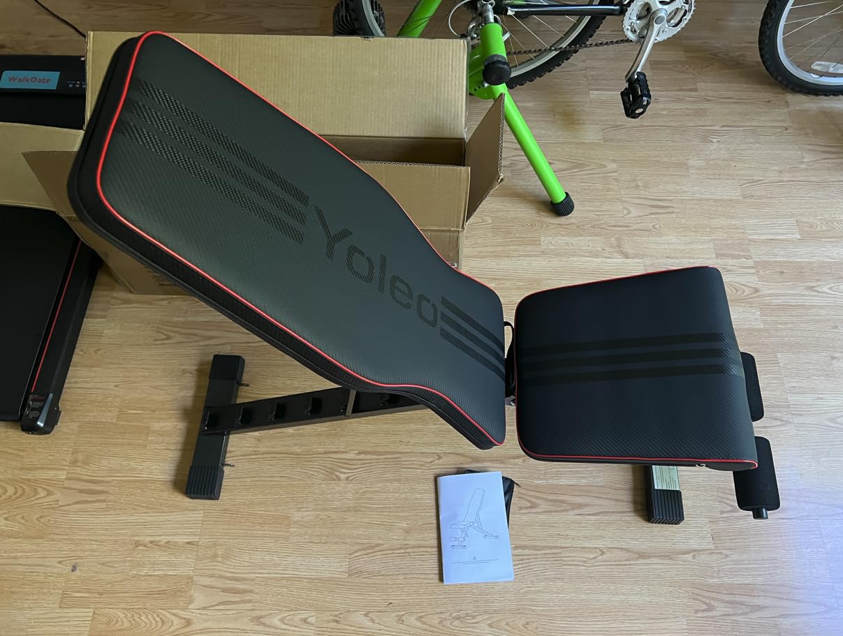 YOLEO Adjustable Weight Bench for Home Gym, ASTM-Certified 827LBS, 98% Pre-Assembled, Foldable Gym Bench with 84 Positions Incline Decline Flat, Wider Seat customer photo 2