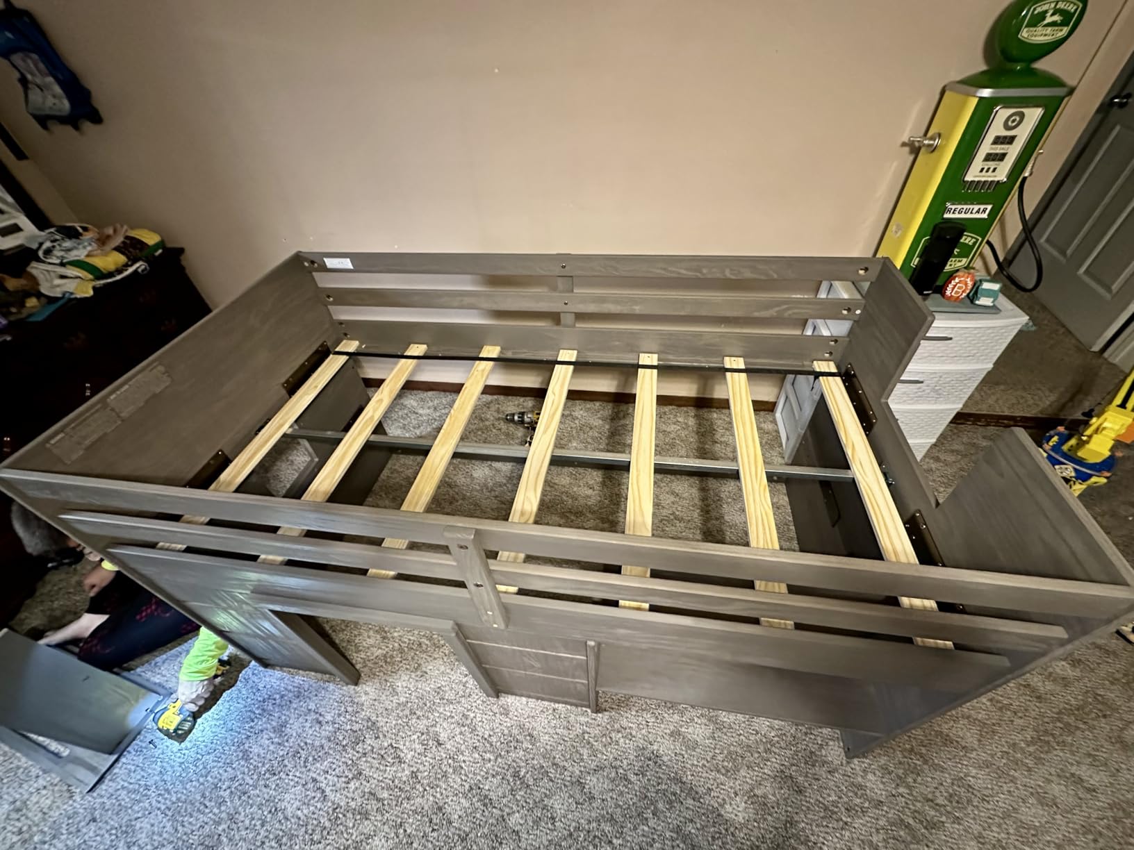 Max & Lily Loft Bed Twin Size, Solid Wood Low Loft Bed with Storage Drawer and Ladder, Modern Farmhouse Loft Bed for Kids, Driftwood customer photo 1