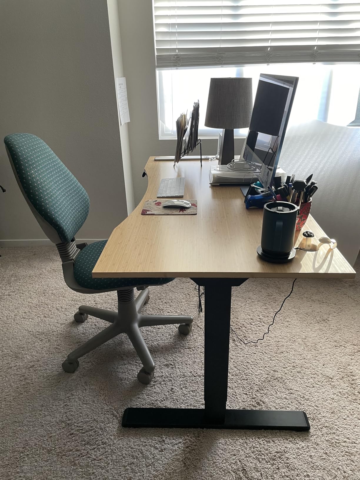 FLEXISPOT E6 Bamboo 3-Stage Dual Motor Electric Standing Desk 55 x 28 Sit Stand Up Desk, Holds 220 lbs, Adjustable Height w/ Memory Presets, Solid Bamboo Desktop & White Frame, Ships in 2 Boxes customer photo 2
