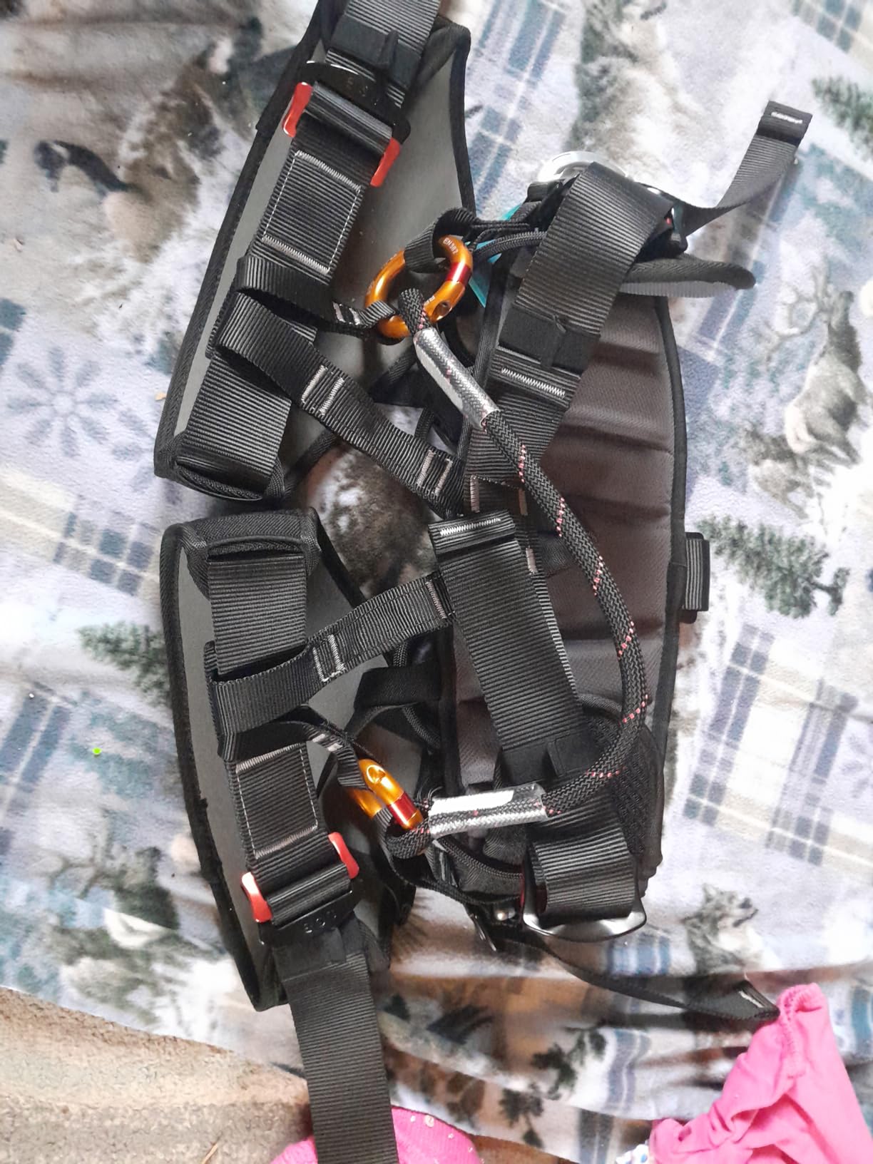 SOB Climbing Harness, Half Body Tree Climbing Harness, Thicken Widen Protect Waist Safety Harness for Arborist, Working Rescuing at Height customer photo 1