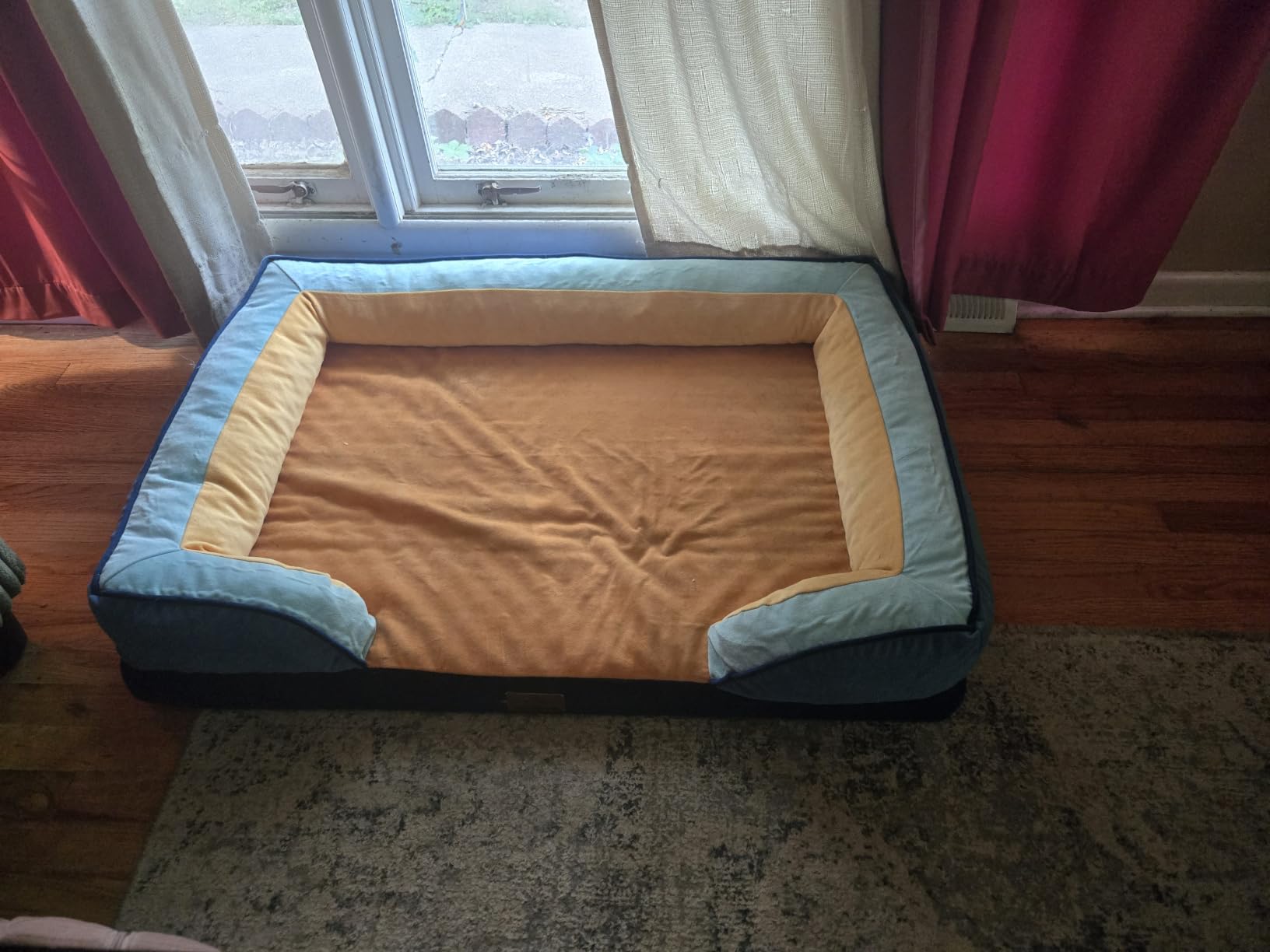 Waterproof Orthopedic Dog Bed for Extra Large Dogs | Supportive Egg Crate Foam XL Pet Bed with Removable Bolster, Dog Couch with Washable Cover & Non-Slip Bottom, 42x30 Inch customer photo 1