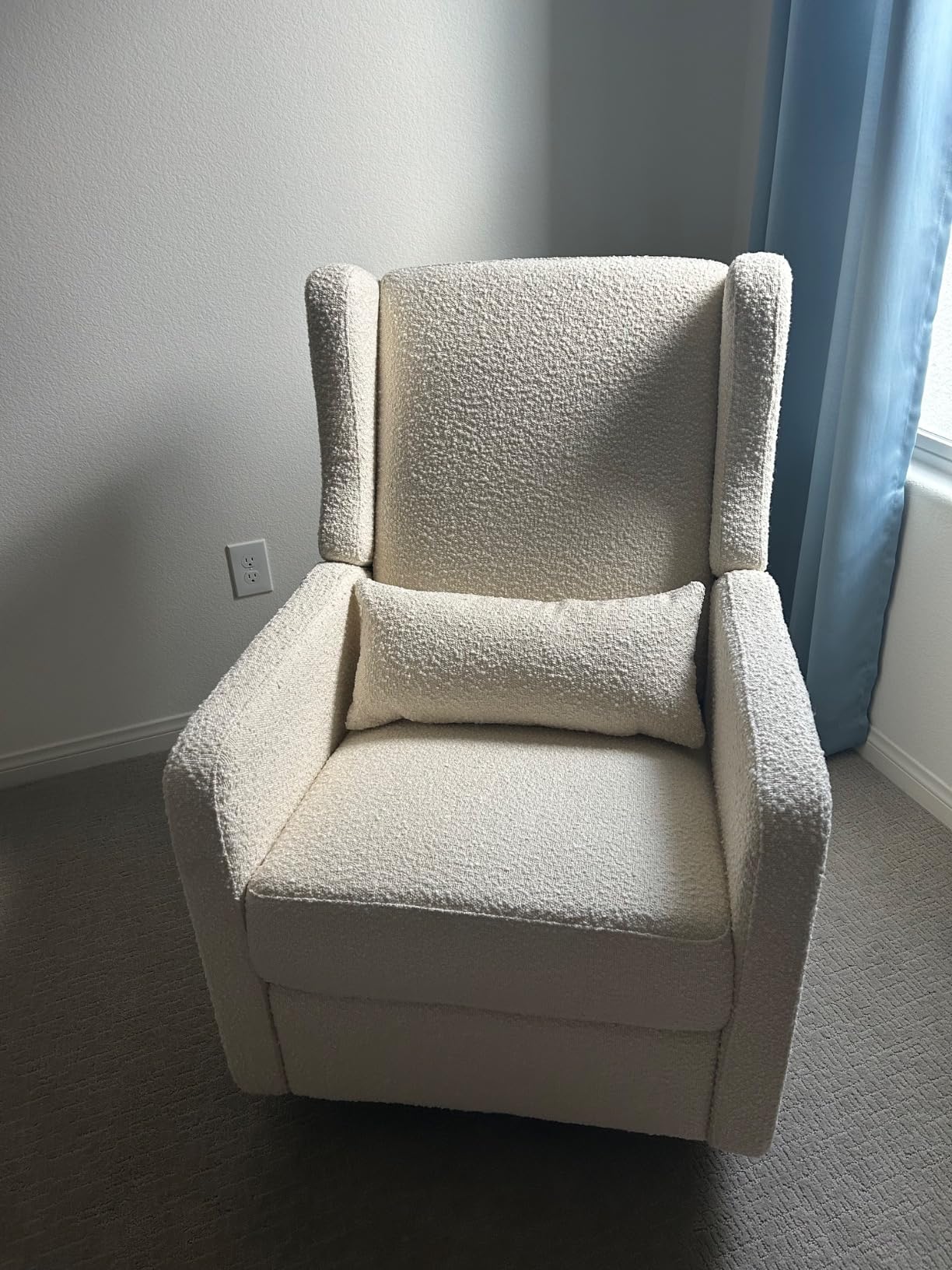 Carter's by DaVinci Arlo Recliner, Ivory Boucle | Glider Recliner Nursery Chair w/ 360 Swivel - GREENGUARD Gold & FSC Certified Glider Rocking Chair customer photo 2