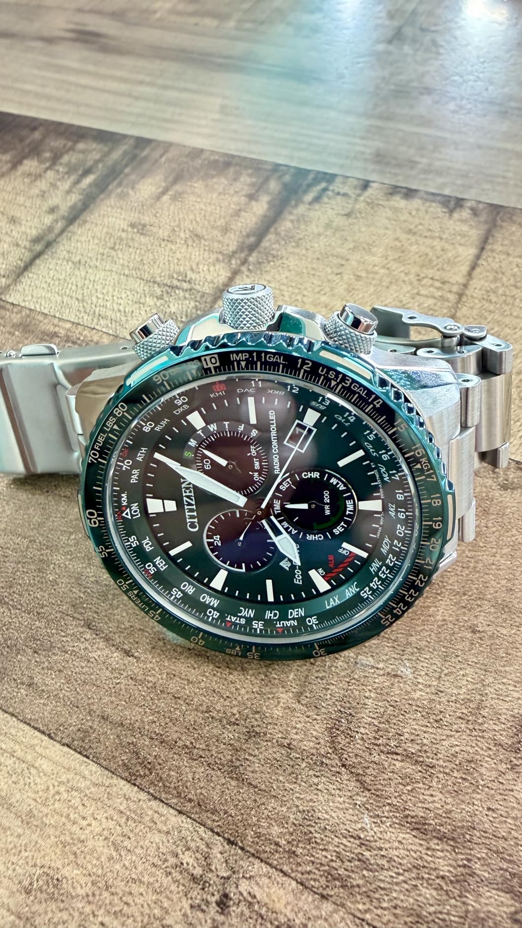 Citizen Eco-Drive Pilot Chronograph Watch with Atomic Timekeeping, 12/24HR, Power Reserve, Luminous Hands/Markers, Sapphire Crystal customer photo 2