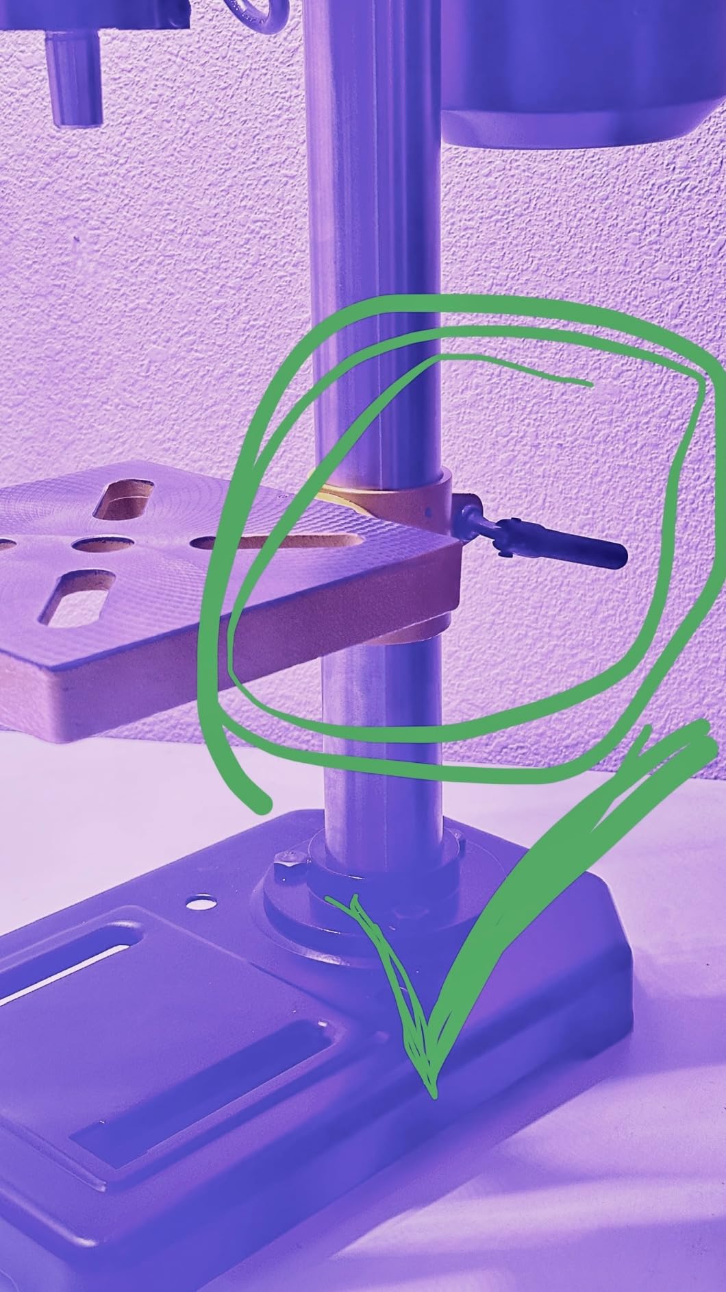 WOODSKIL 8-Inch Benchtop Drill Press, 2.3 Amp 5-Speed with Laser Guide | 1/3 HP Induction Motor, 1/2-Inch Keyed Chuck, 2-Inch Spindle Stroke and 45 Beveling Cast Iron Drill Press Table customer photo 1