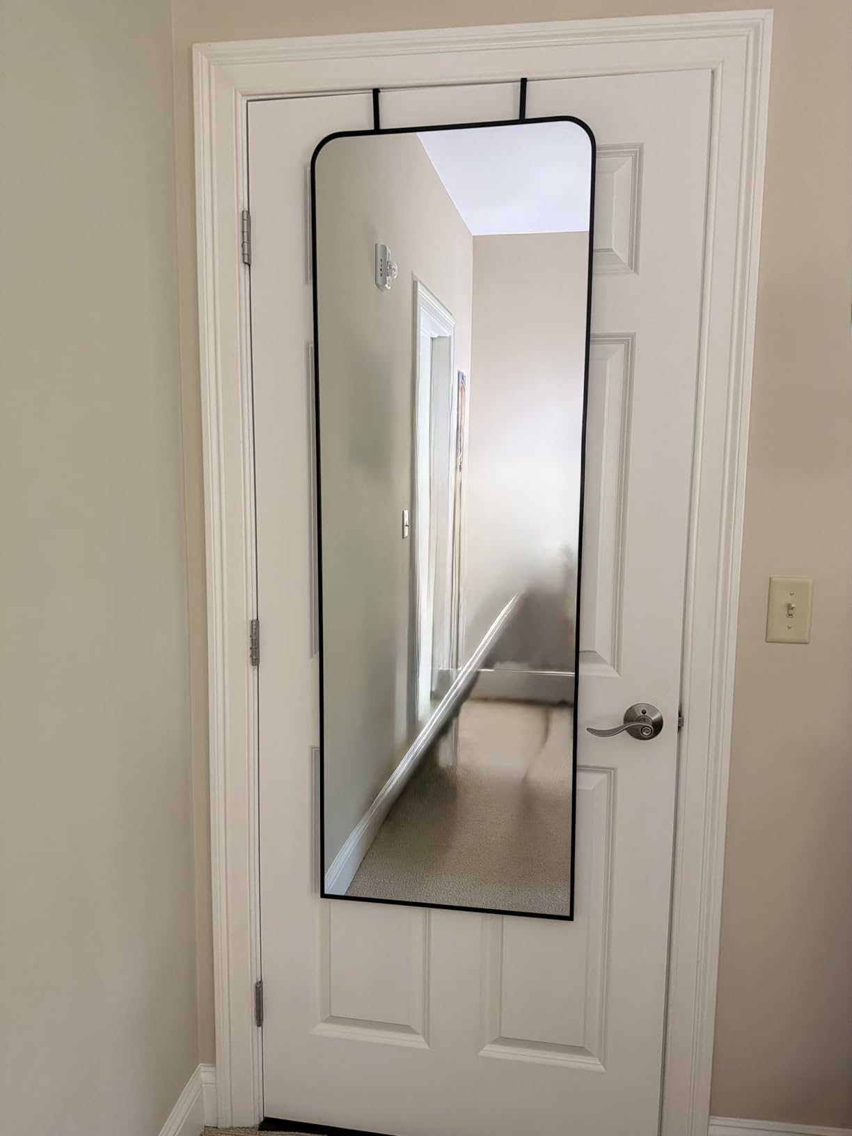 SCWF-GZ 47x14 Mirror Rectangle Full Body Length Door Hanging Wall Mounted Metal Aluminum Alloy Frame Dressing Make-up Mirrors for Entryway Bedroom Bathroom Living Room 47 14 inch Black customer photo 1
