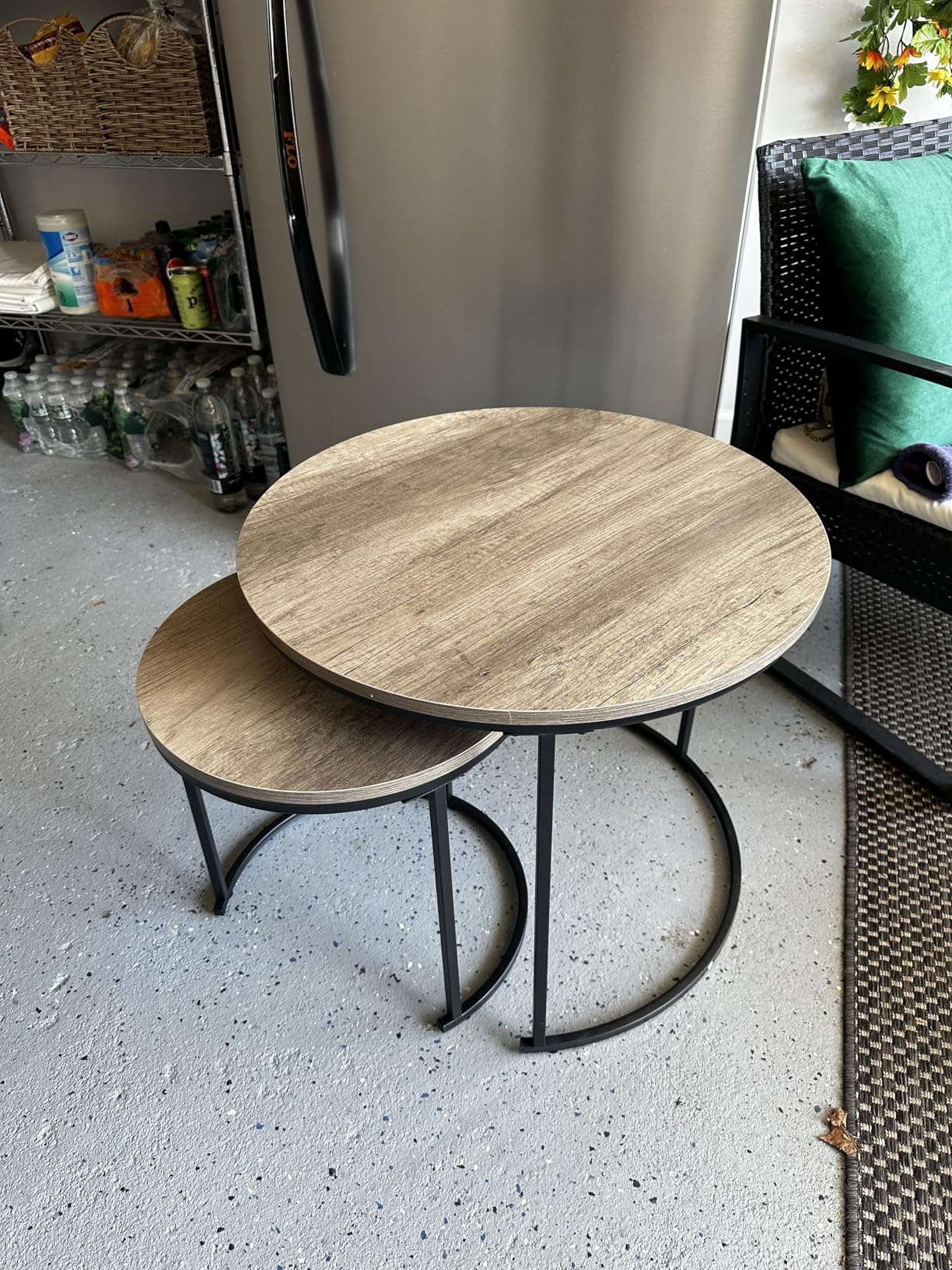 Yaheetech Small Round Nesting Coffee & Side Table Set of 2 customer photo 1
