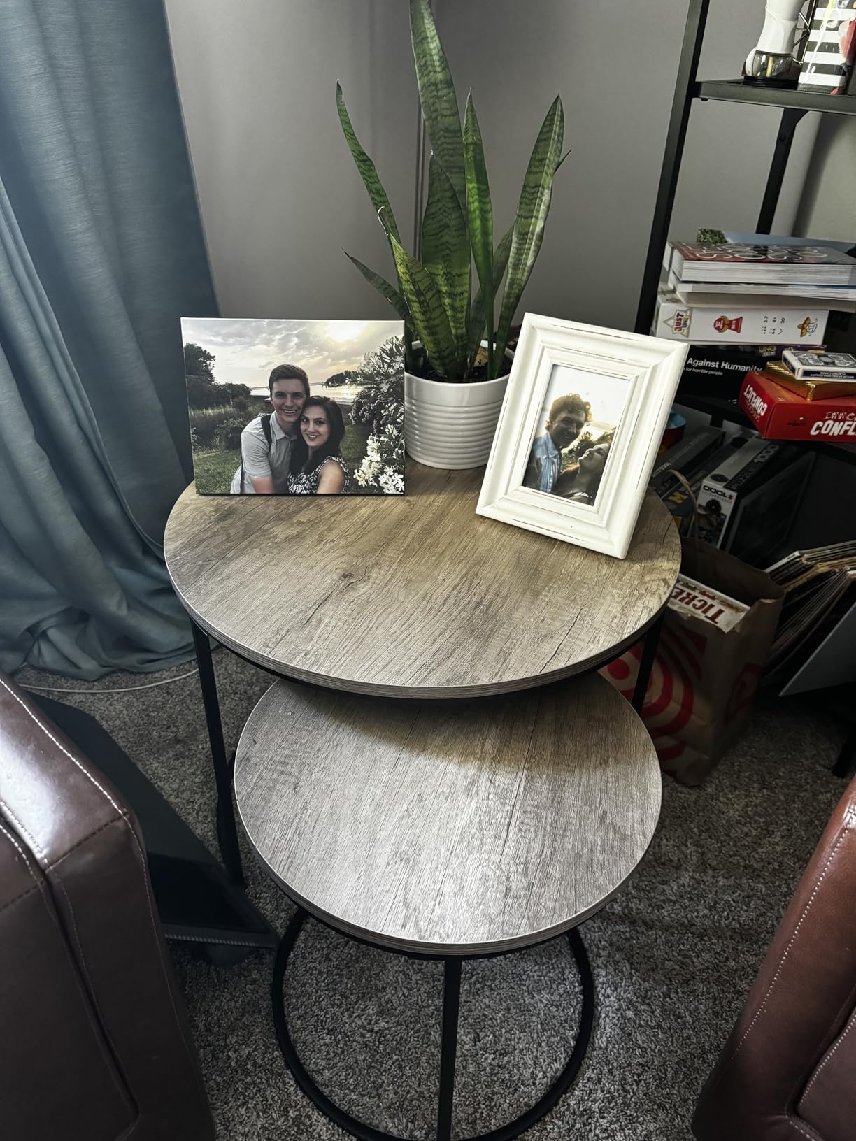 Yaheetech Small Round Nesting Coffee & Side Table Set of 2 customer photo 2