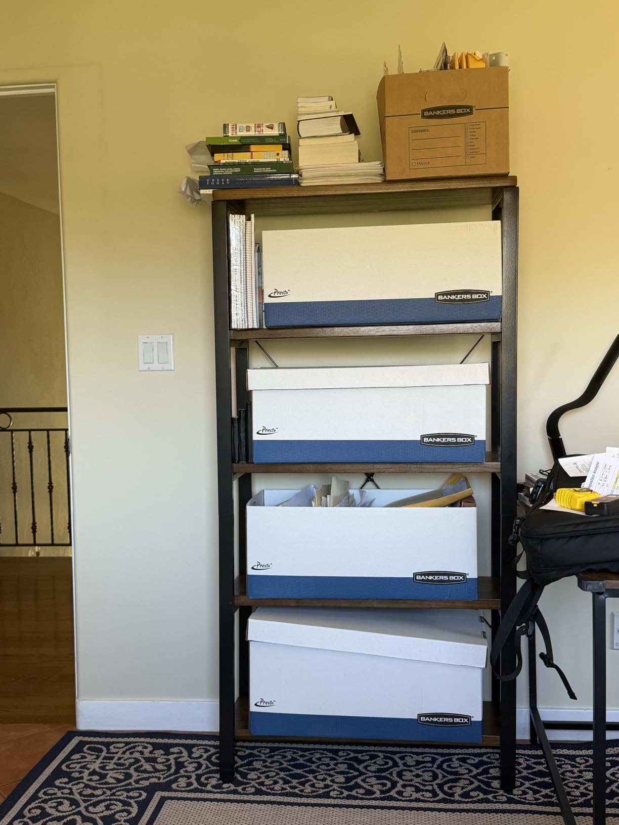 AY-AOYUAN 5-Tier Real Solid Wood Bookshelf, Industrial Metal Etagere | 100% genuine solid wood shelves, strictly NO MDF, particle board, or veneer. customer photo 1