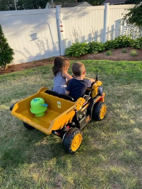 ANPABO Ride on Dump Truck w/Remote Control, 2 Seater, Electric Dump Bed | Extra shovel, bluetooth & music, all-terrain tires, battery powered ride on toys for girls boys customer photo 2