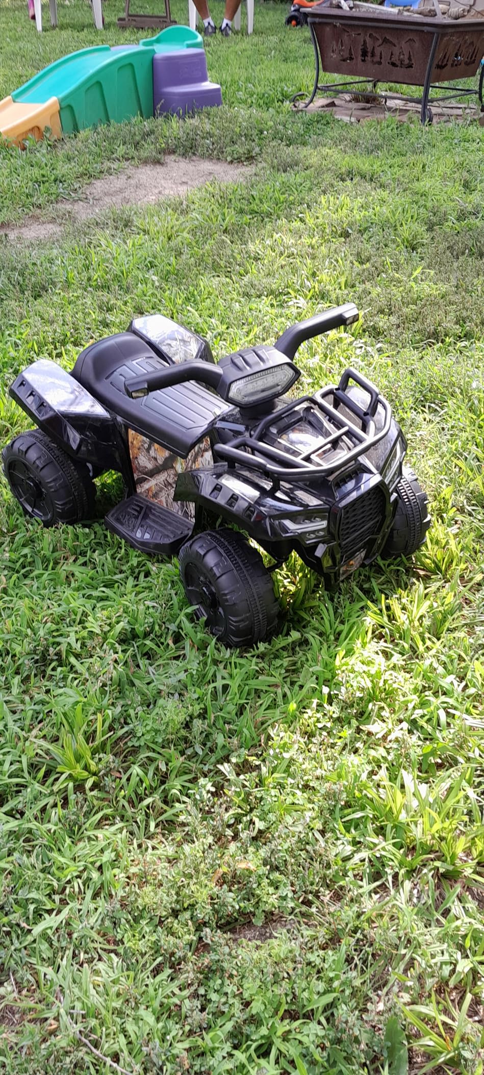 Kids Ride on ATV, 6V Battery Powered Kids Electric Vehicle, 4 Wheeler Quad w/Headlights, MP3, USB, Volume Control, Large Seat, Electric Ride on Toys Best Gifts for 18-36 Months Boys Girls (Black) customer photo 1