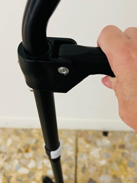 Adjustable Walking Cane for Men & Women with 4-Pronged Base for Extra Stability - Foldable Cane for Seniors with Foam Padded Offset Handle for Soft Grip & a Second Handle for Standing customer photo 2
