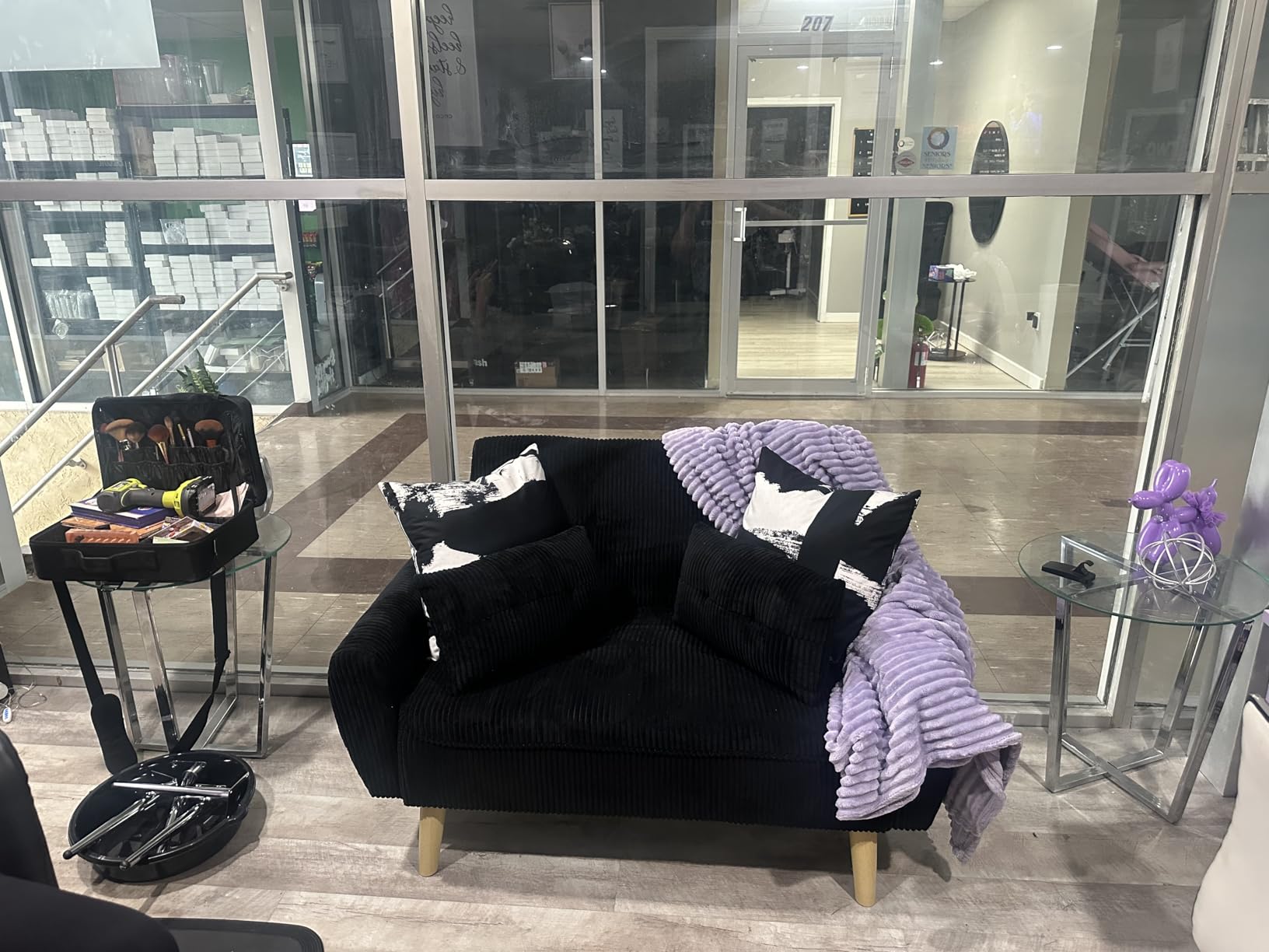 Vongrasig 48 Small Modern Loveseat Sofa, Mid Century Soft Corduroy Fabric 2-Seat Sofa Couch Tufted Love Seat (Dark Gray) customer photo 2