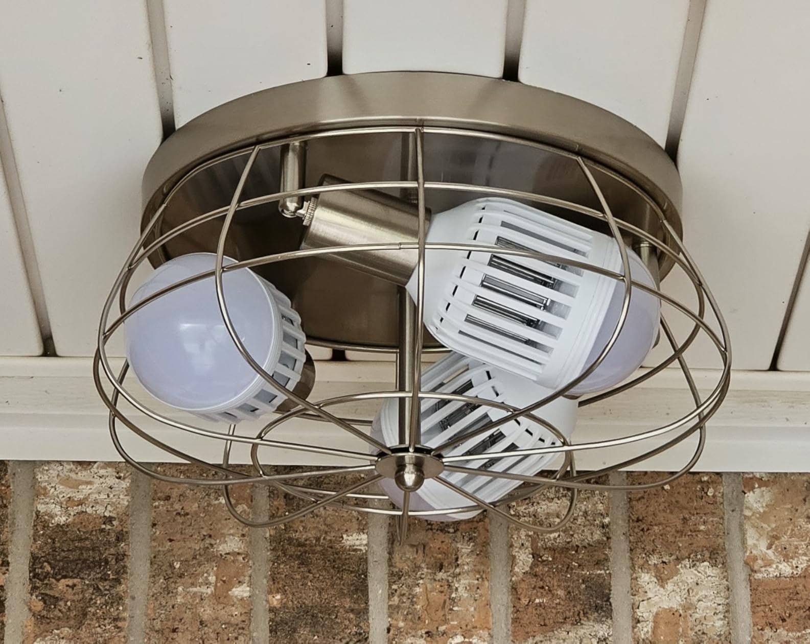 foucasal Brushed Nickel Farmhouse Metal Cage Ceiling Light 12