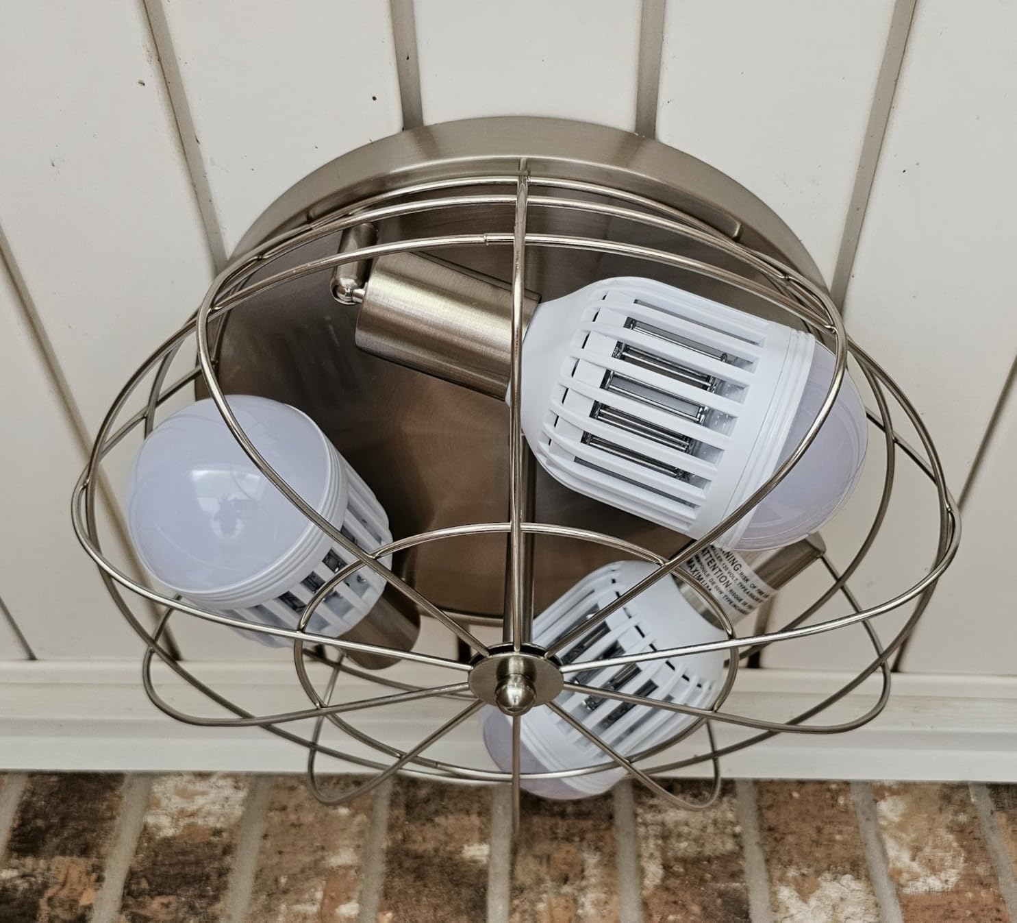 foucasal Brushed Nickel Farmhouse Metal Cage Ceiling Light 12