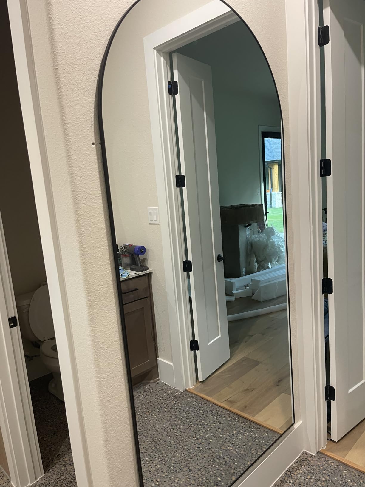 ITSRG Floor Mirror, Full Length Mirror with Stand, Arched Wall Mirror, Gold Floor Mirror Freestanding, Wall Mounted Mirror for Bedroom Living Room customer photo 1