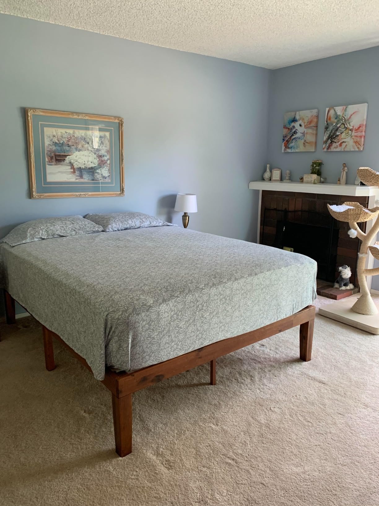 Mellow Naturalista Classic 16 Inch Solid Wood Platform Bed with Wooden Slats, Cherry, Queen customer photo 2