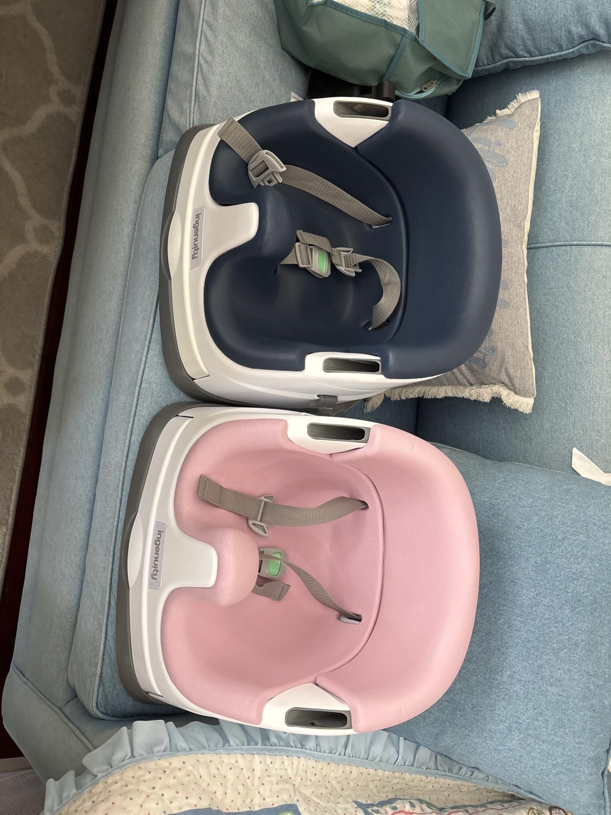 Ingenuity Baby Base 2-in-1 Booster Feeding and Floor Seat with Self-Storing Tray - Mist customer photo 2