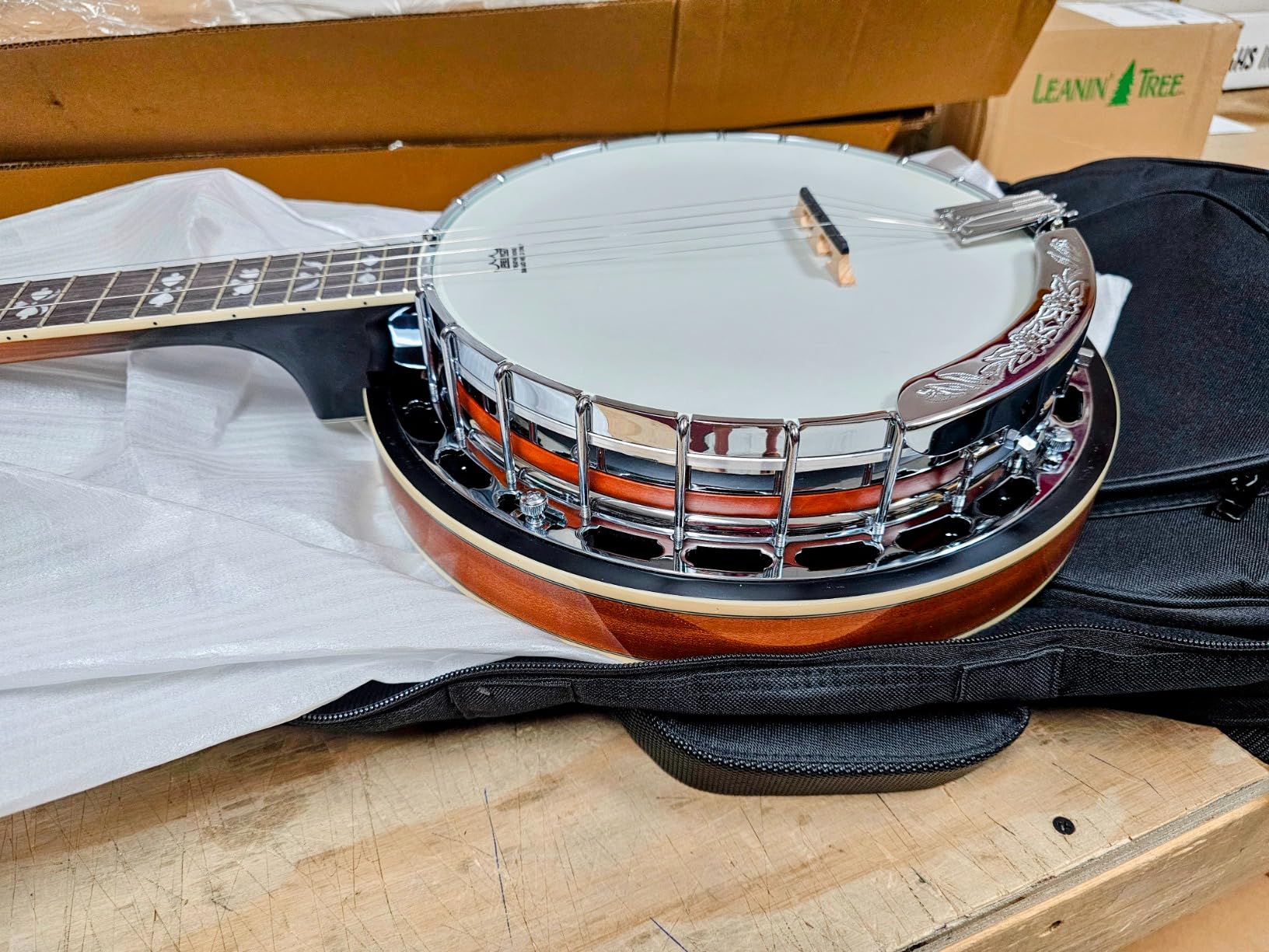 5 String Full Size Banjo Solid Back with Beginner Kit, Remo Head Coated Top, European Maple Body customer photo 2