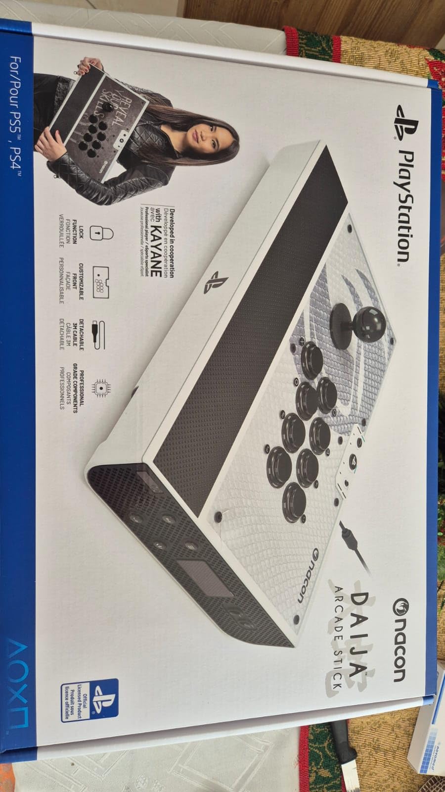 NACON Daija Arcade Fight Stick Officially Licensed for PlayStation | For PS5, PS4 and Windows 10, 11 PC - Sanwa Joysticks and Action Buttons, Customizable Front Plate, 3-Meter Cable customer photo 1