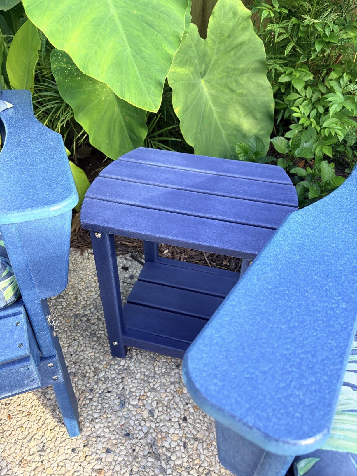 Adirondack Square Outdoor Side Table, 2-Tier Storage Patio Side Table, HDPE End Tables for Backyard Pool Porch Garden Lawn customer photo 1