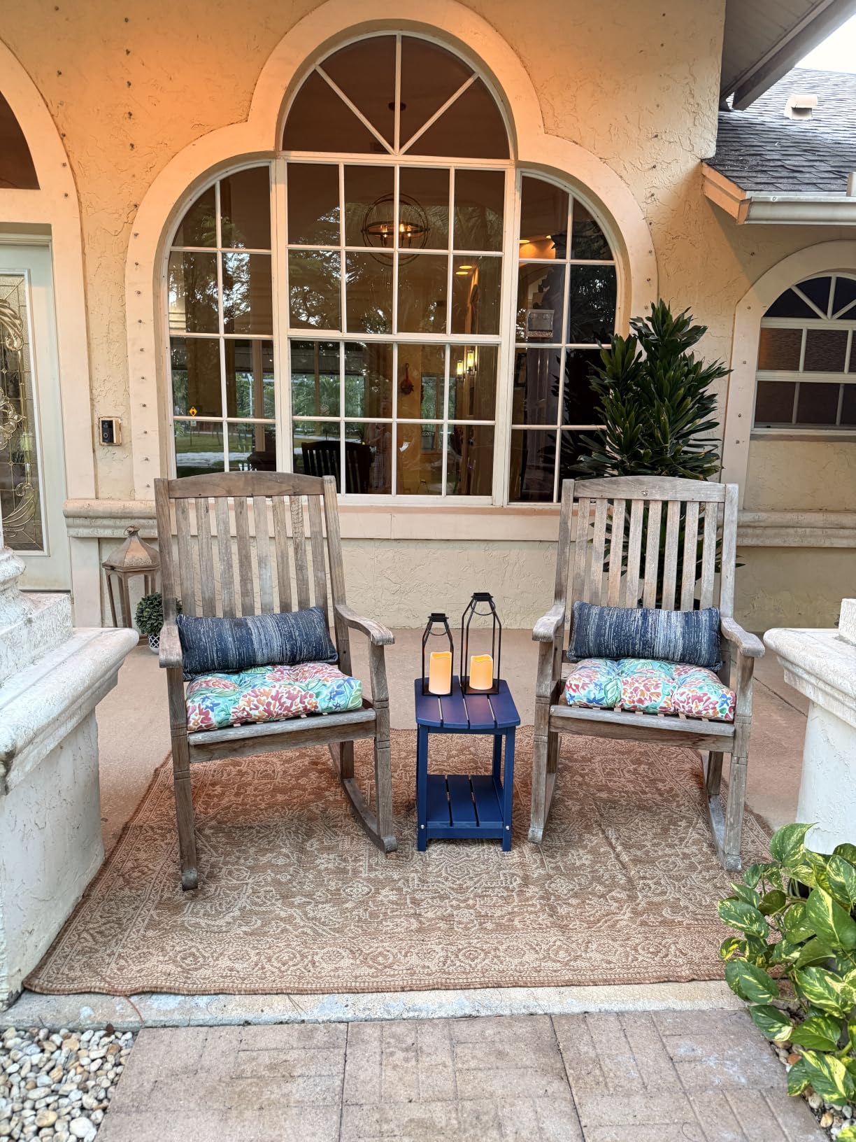 Adirondack Square Outdoor Side Table, 2-Tier Storage Patio Side Table, HDPE End Tables for Backyard Pool Porch Garden Lawn customer photo 2