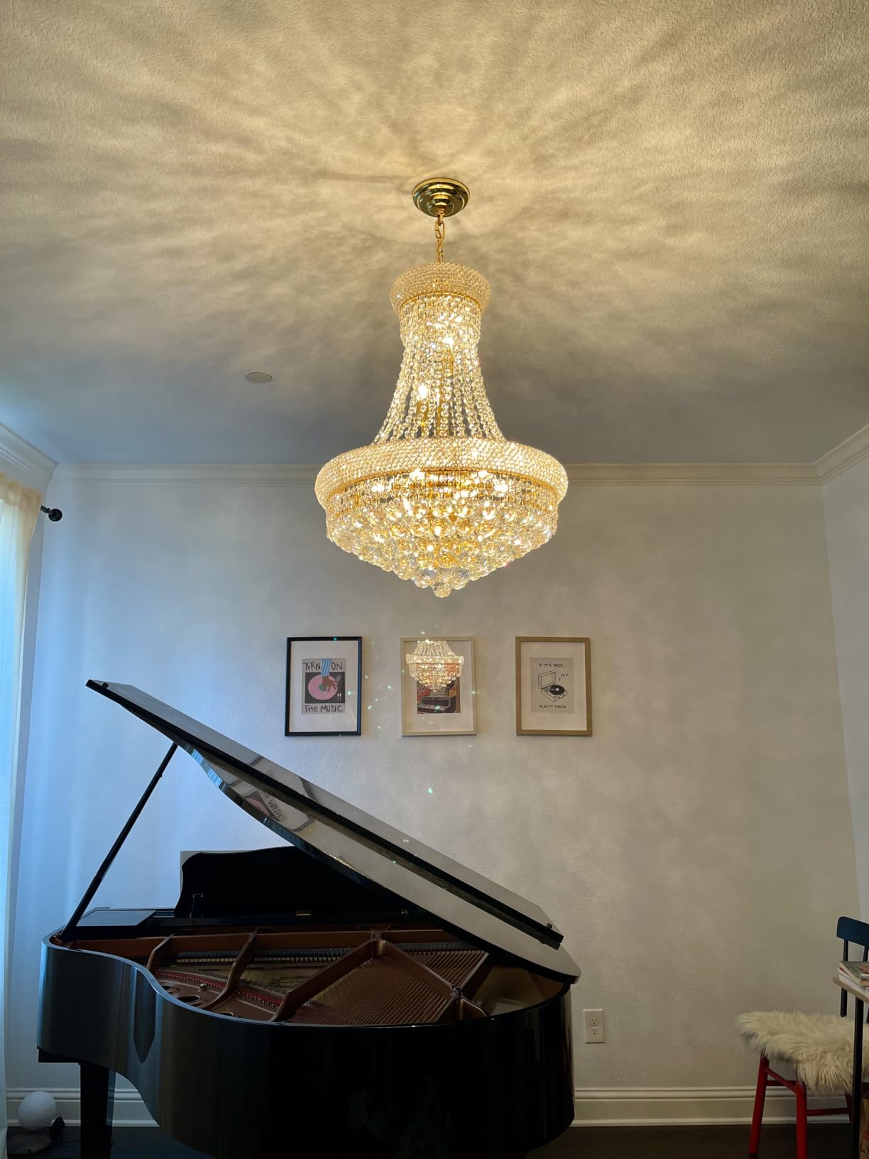 Crystal Chandeliers for Dining Room Light Fixture,Empire Style K9 Crystal Chandeliers for Entryway,12 Lights Gold Luxury Lighting Fixtures customer photo 1