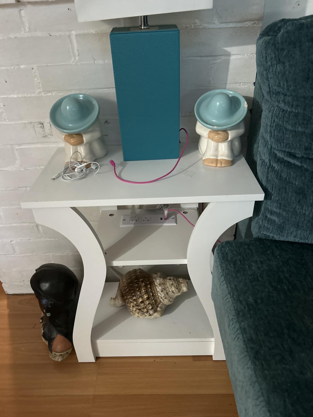 FROMJBEST End Tables Living Room Set of 2 with Charging Station, Grey | Side Tables Living Room, with USB Ports and Outlets, Nightstands for Bedroom, 3-Tier Storage Shelf, Bedside Table customer photo 1