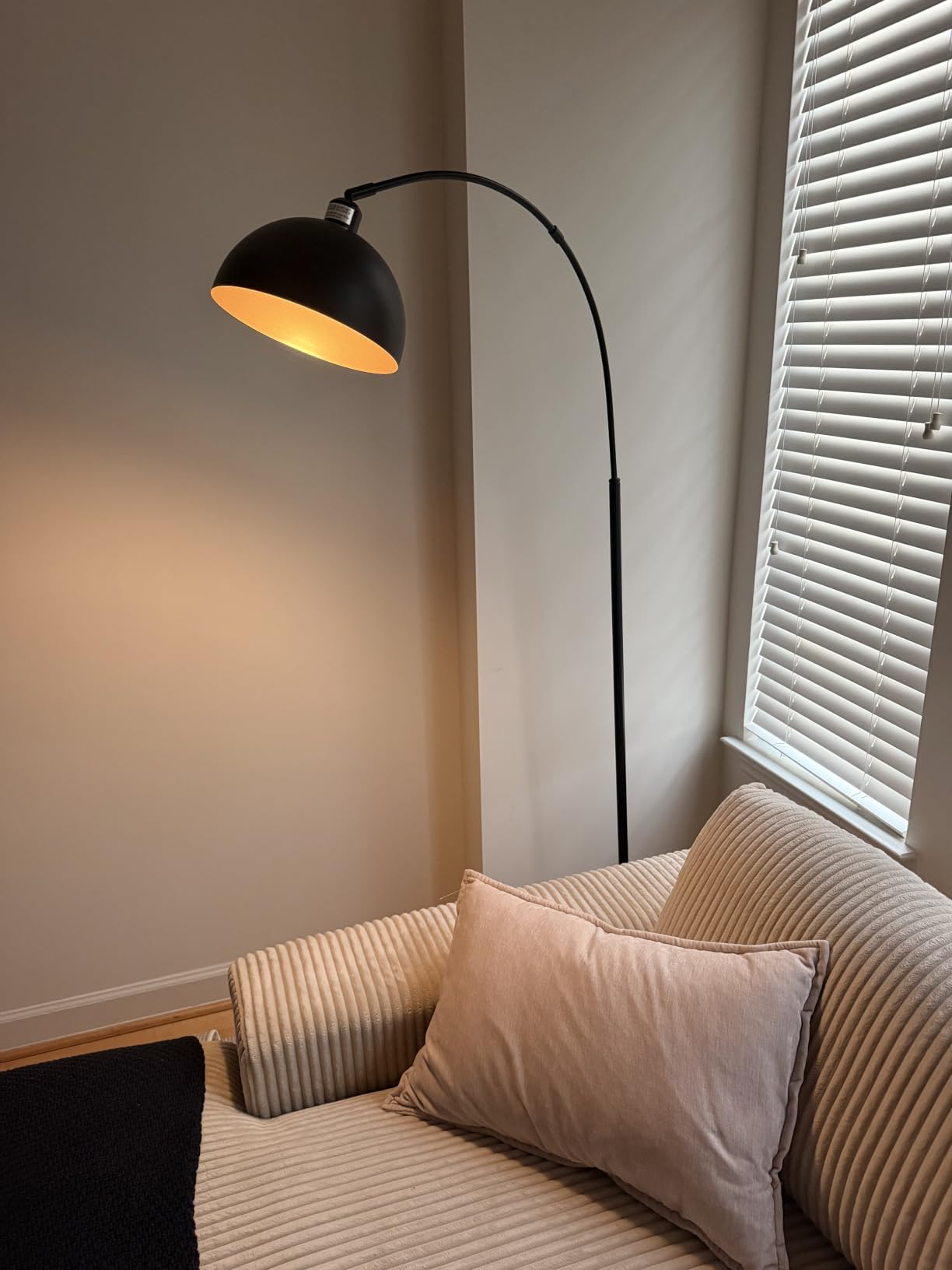 Black Arc Floor Lamps for Living Room - Dimmable Arched Floor Lamp with Remote Control & 2700-6000K 9W LED Bulb Included, Modern Arch Standing lamp, Industrial Tall Lamp for Bedroom Reading customer photo 1