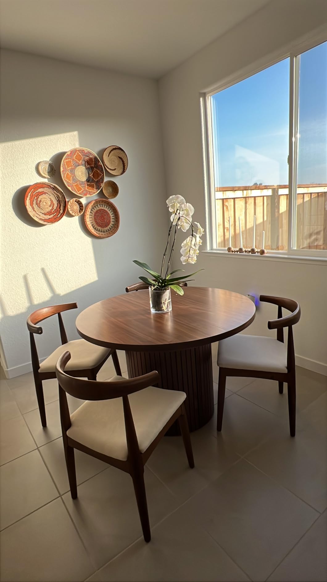 2xhome Set of 2 Solid Wooden Dining Chairs | Upholstered Beige Cloth Linen Cushioned Seat | Modern Farmhouse Elbow Side Chair | Home, Kitchen, Office, Meetings (Espresso) customer photo 1
