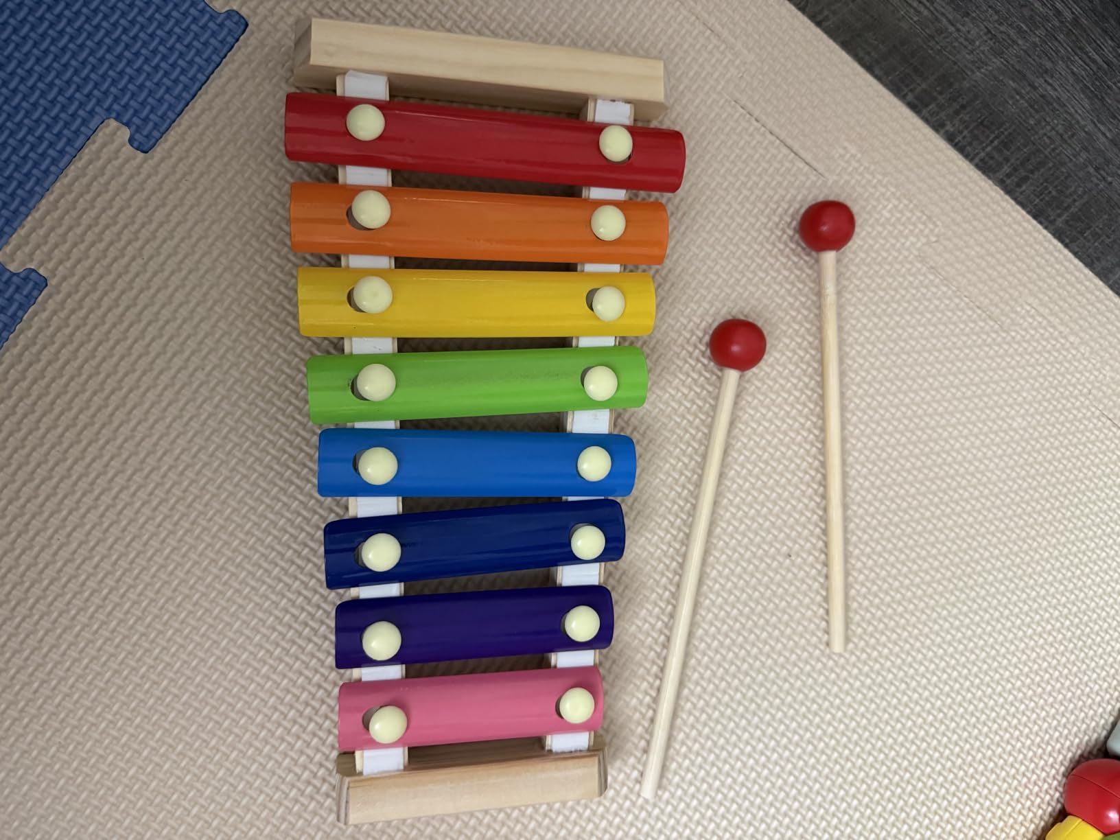 MCPINKY Xylophone for Kids with 2 Mallets, Wooden, Rainbow | Baby Xylophone, Musical Instruments Toy for Toddlers, Birthday Party Favors customer photo 1