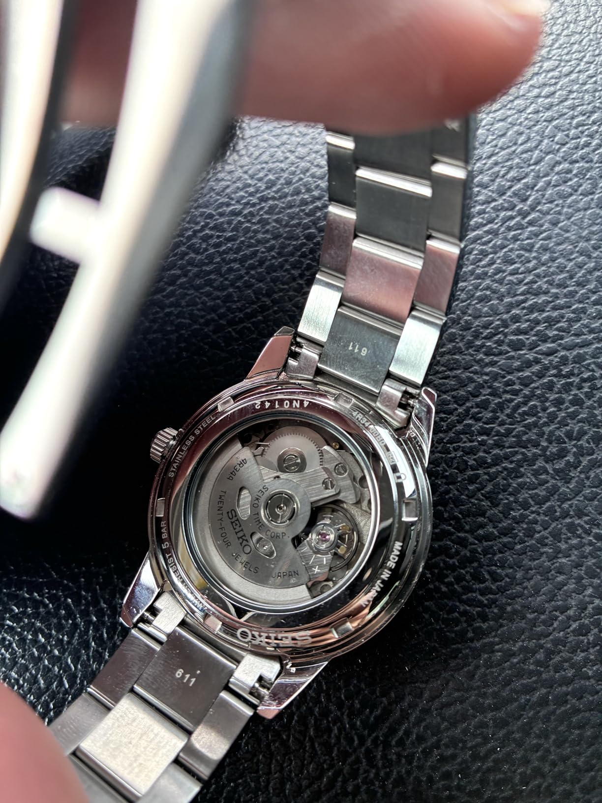 Seiko Presage Men's Blue Dial Silver Stainless Steel Band Presage Automatic GMT Analog Watch SSK009 customer photo 1