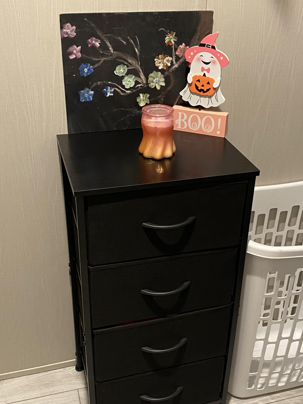 AODK Small Dresser for Bedroom with 4 Storage Drawers, Black | Fabric Dresser with Sturdy Steel Frame, Wood Top customer photo 1