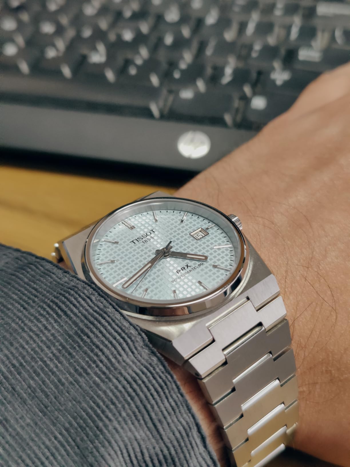 Tissot PRX Powermatic 80 316L Stainless Steel case, Swiss Automatic Watch for Men & Women, Ice Blue Dial, Stainless Steel, (T1374071135100) customer photo 2